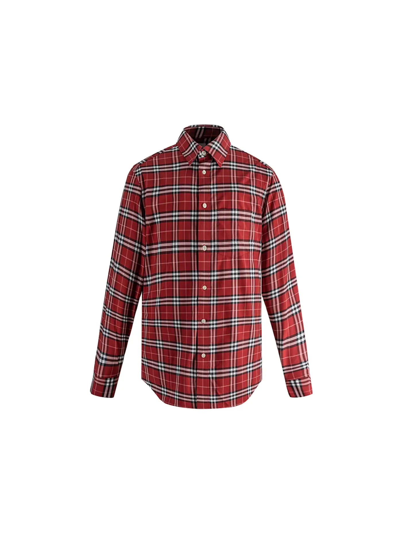 Мужская рубашка из хлопкового поплина с принтом Burberry Shirt — изображение 1 из 2, красный