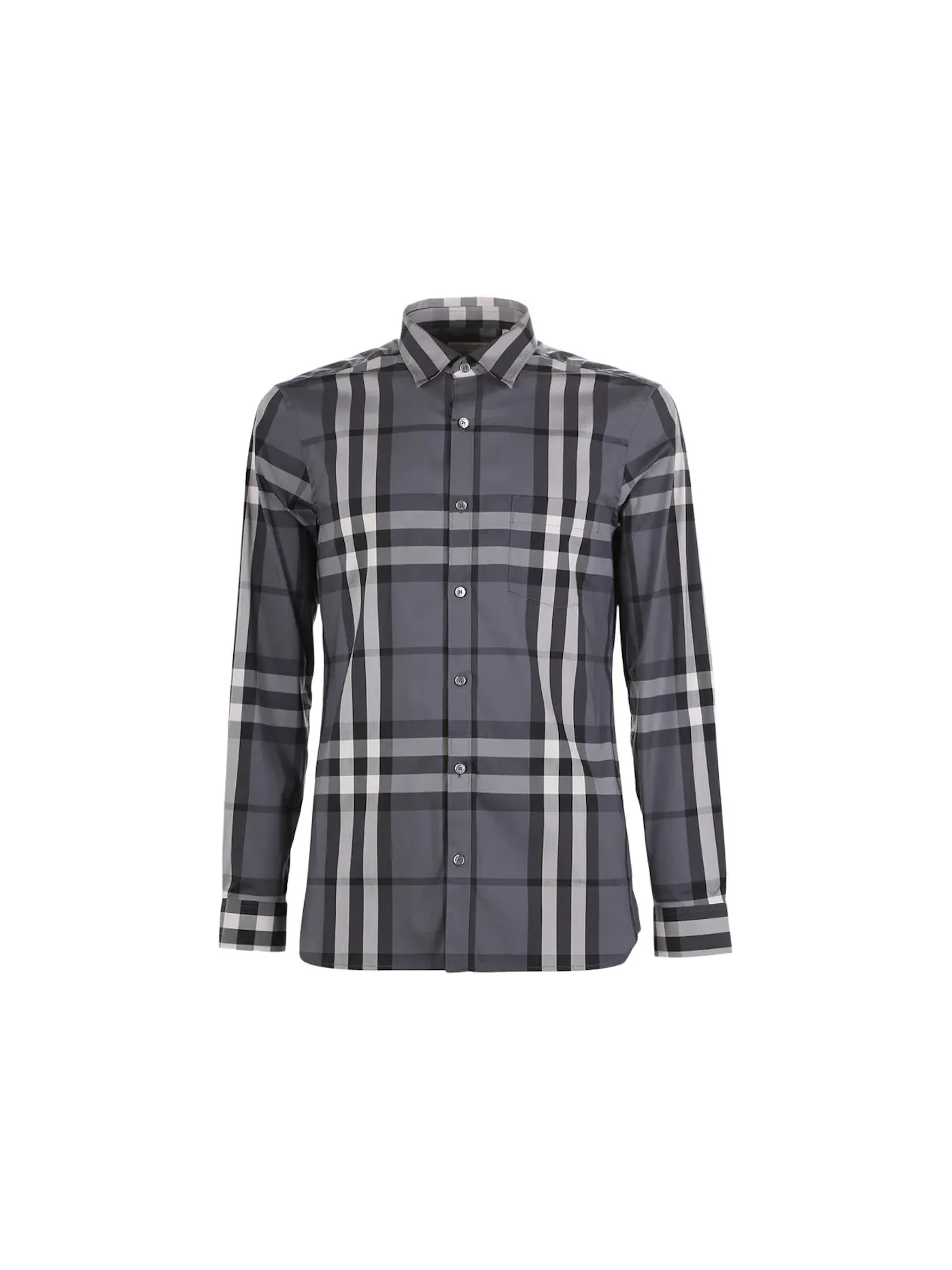 Мужская классическая рубашка с принтом Shirt Burberry — изображение 1 из 1, серый/белый/черный