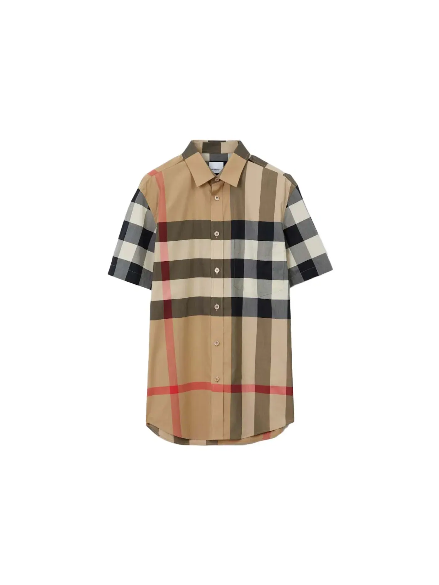 Мужская рубашка с принтом Shirt Burberry — изображение 1 из 1, бежевый