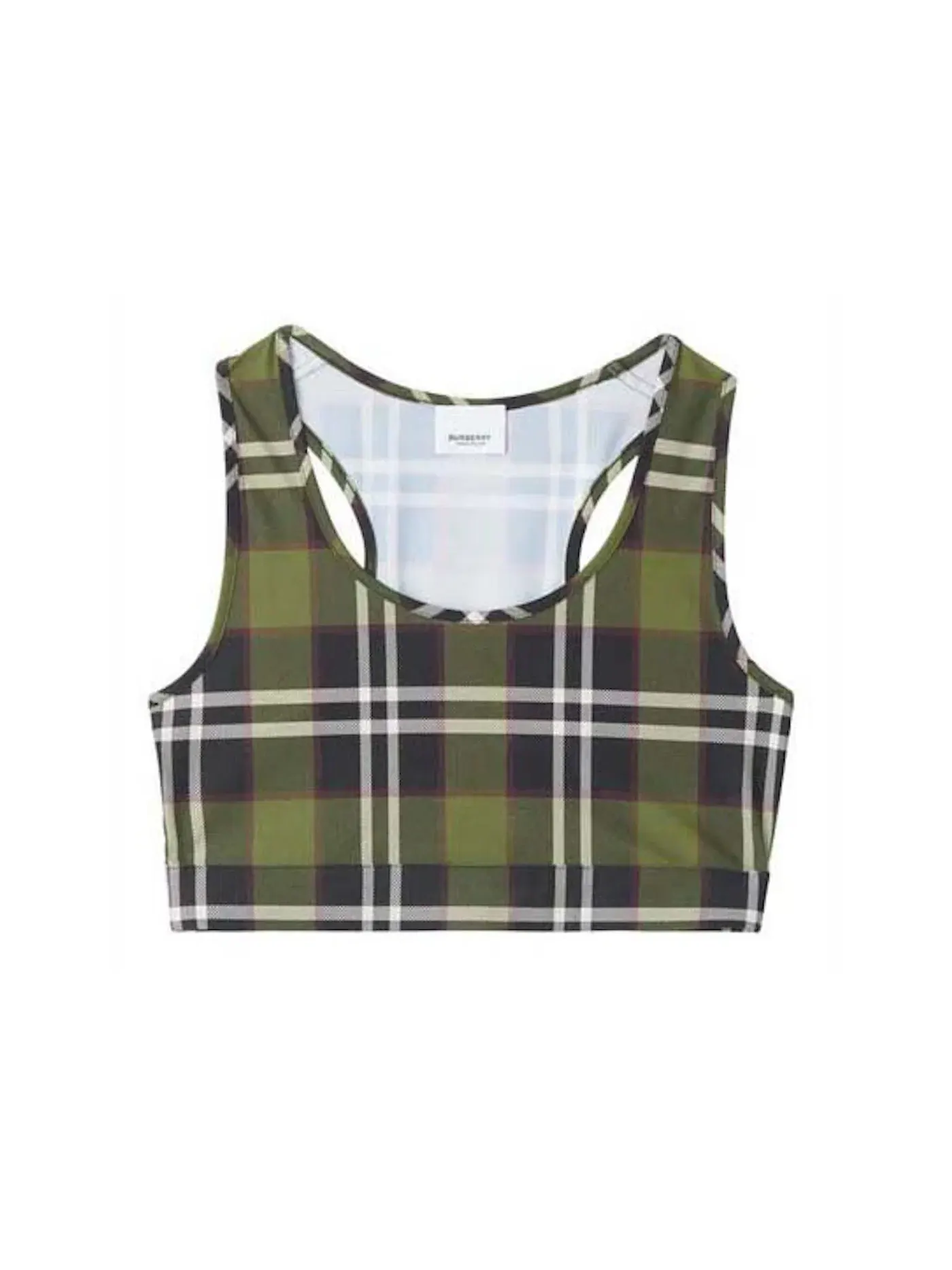 Женский топ на бретелях с принтом Tank Top Burberry — изображение 1 из 1, зеленый