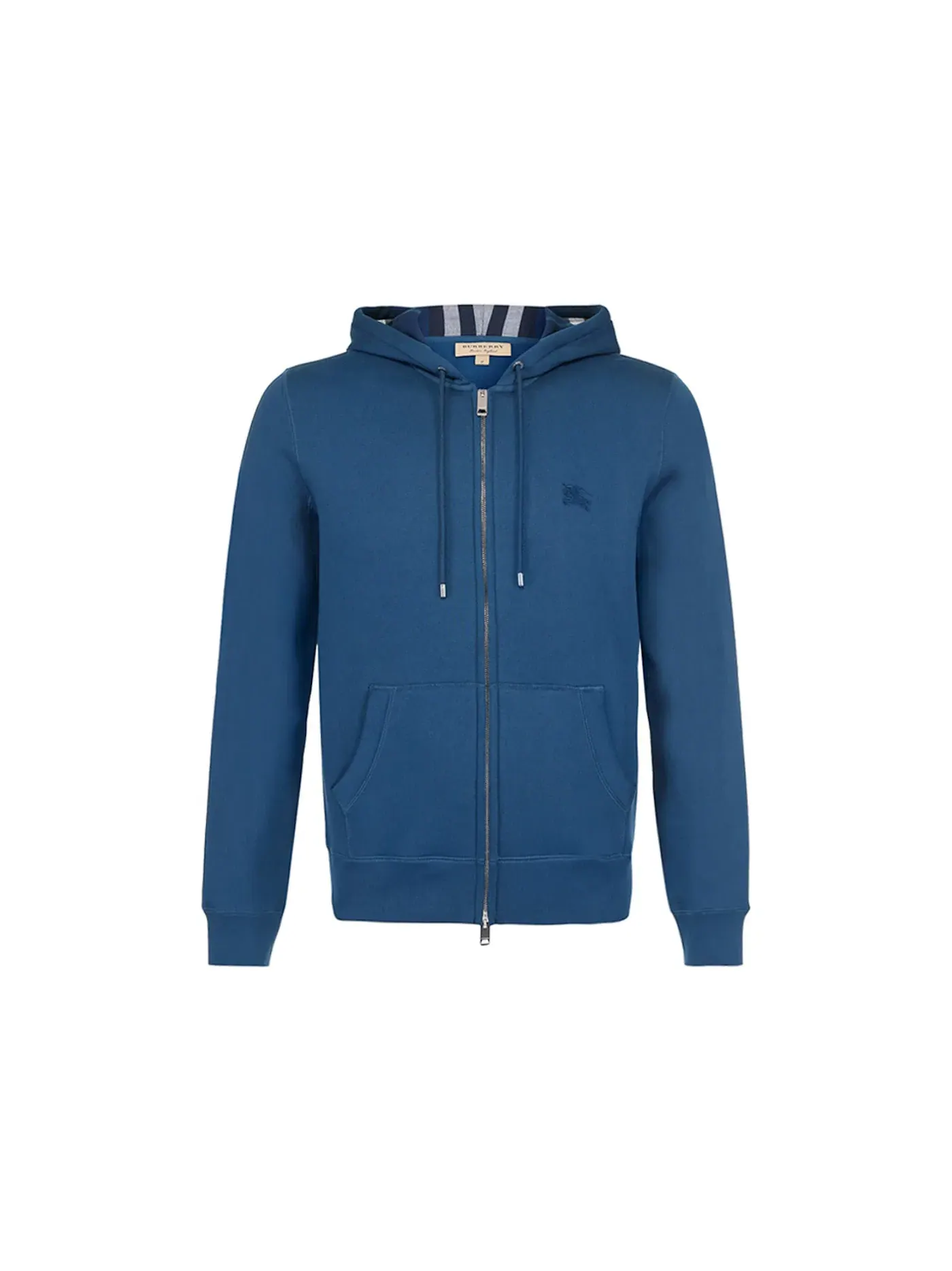 Мужская худи с принтом Burberry Clarendon Check Hood Zip Up Hoodie Burberry — изображение 1 из 1, синий