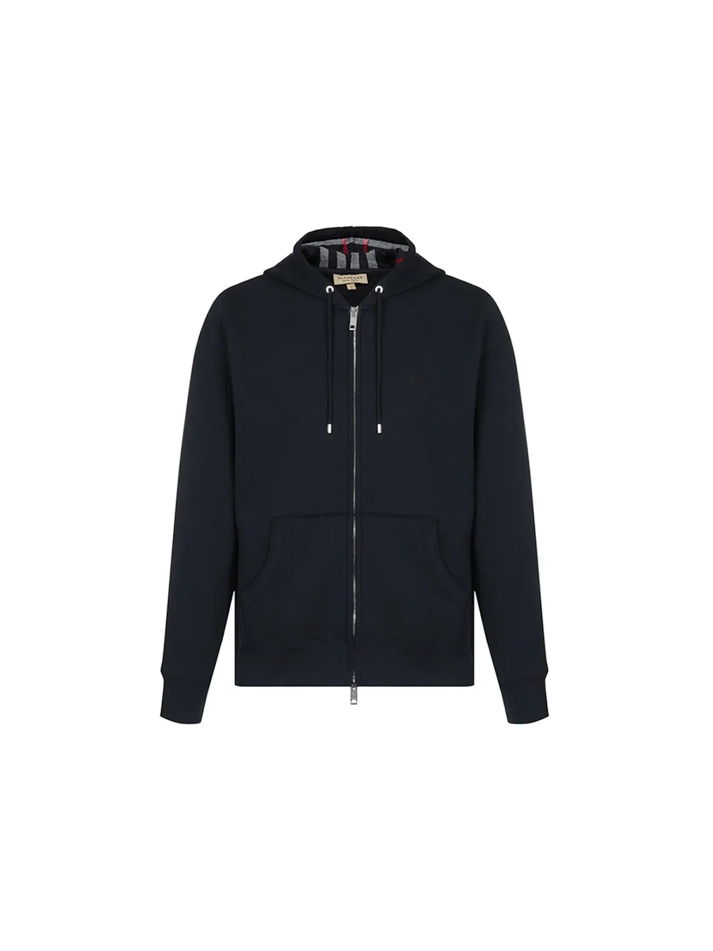 Мужская худи с принтом Burberry Clarendon Check Hood Zip Up — изображение 1 из 2, темно-синий