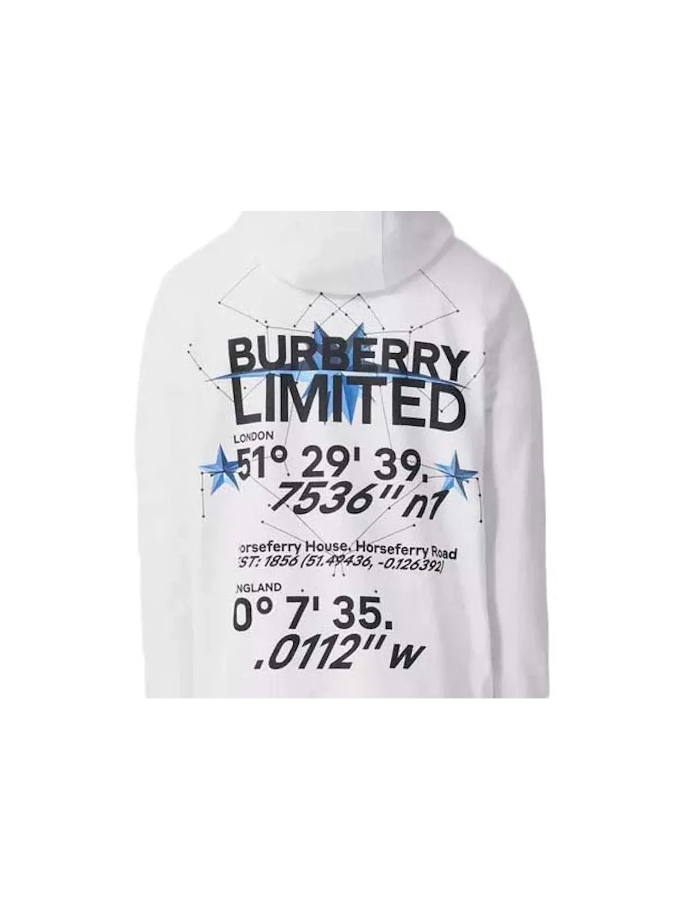 Мужской худи с принтом Burberry Constellations Print — изображение 2 из 2, белый
