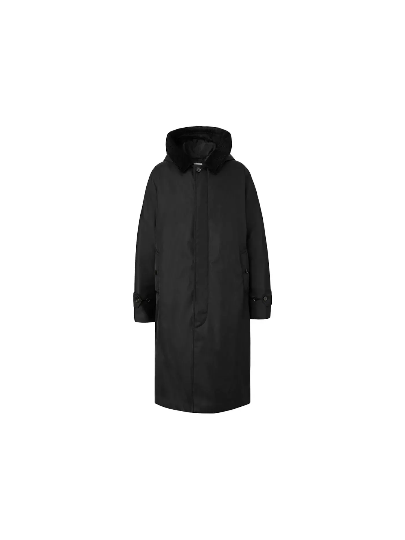 Мужское пальто-кейп с капюшоном Corduroy Collar Nylon Twill Hooded Car Coat Burberry