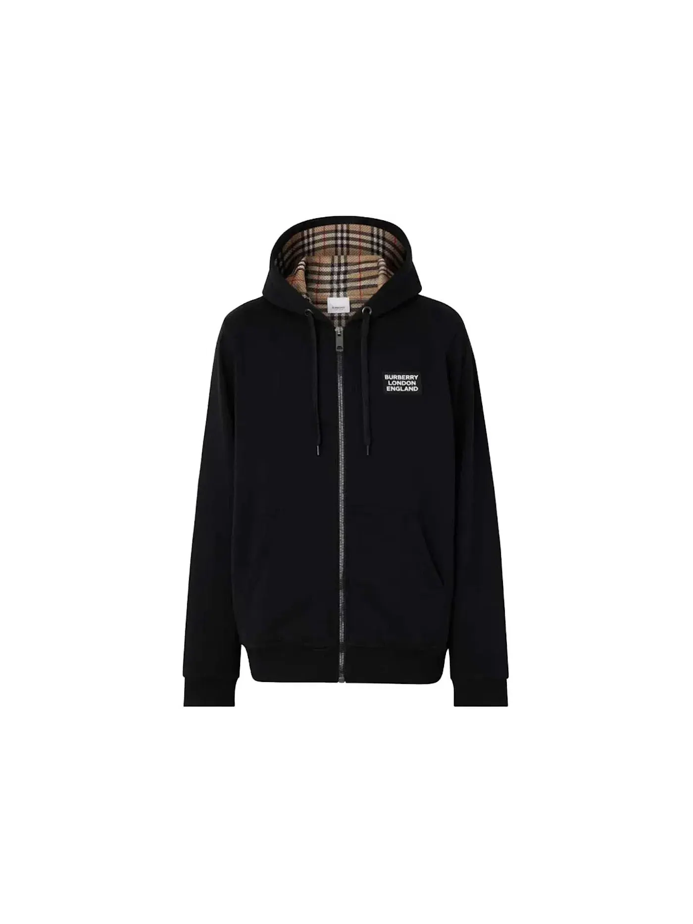 Мужская худи на молнии с принтом Hoodie Burberry — изображение 1 из 1, черный