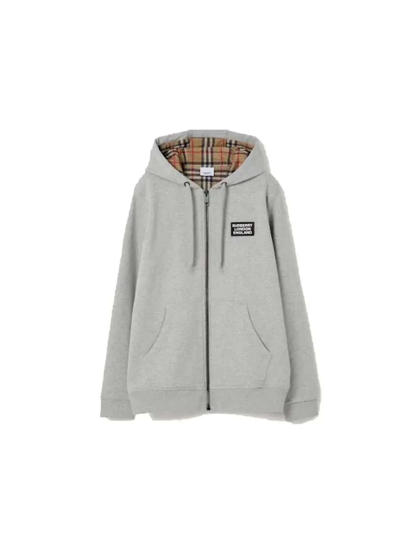 Мужская худи на молнии с принтом Hoodie Burberry — изображение 1 из 1, серый