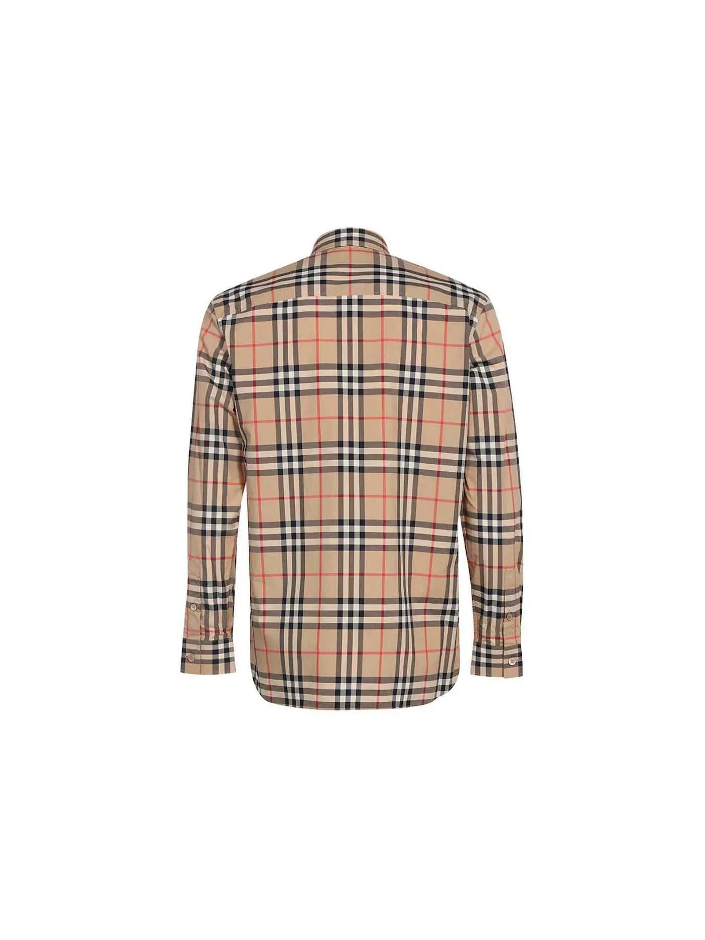 Мужская рубашка с принтом Cuthbert Checked Burberry — изображение 2 из 2, бежевый