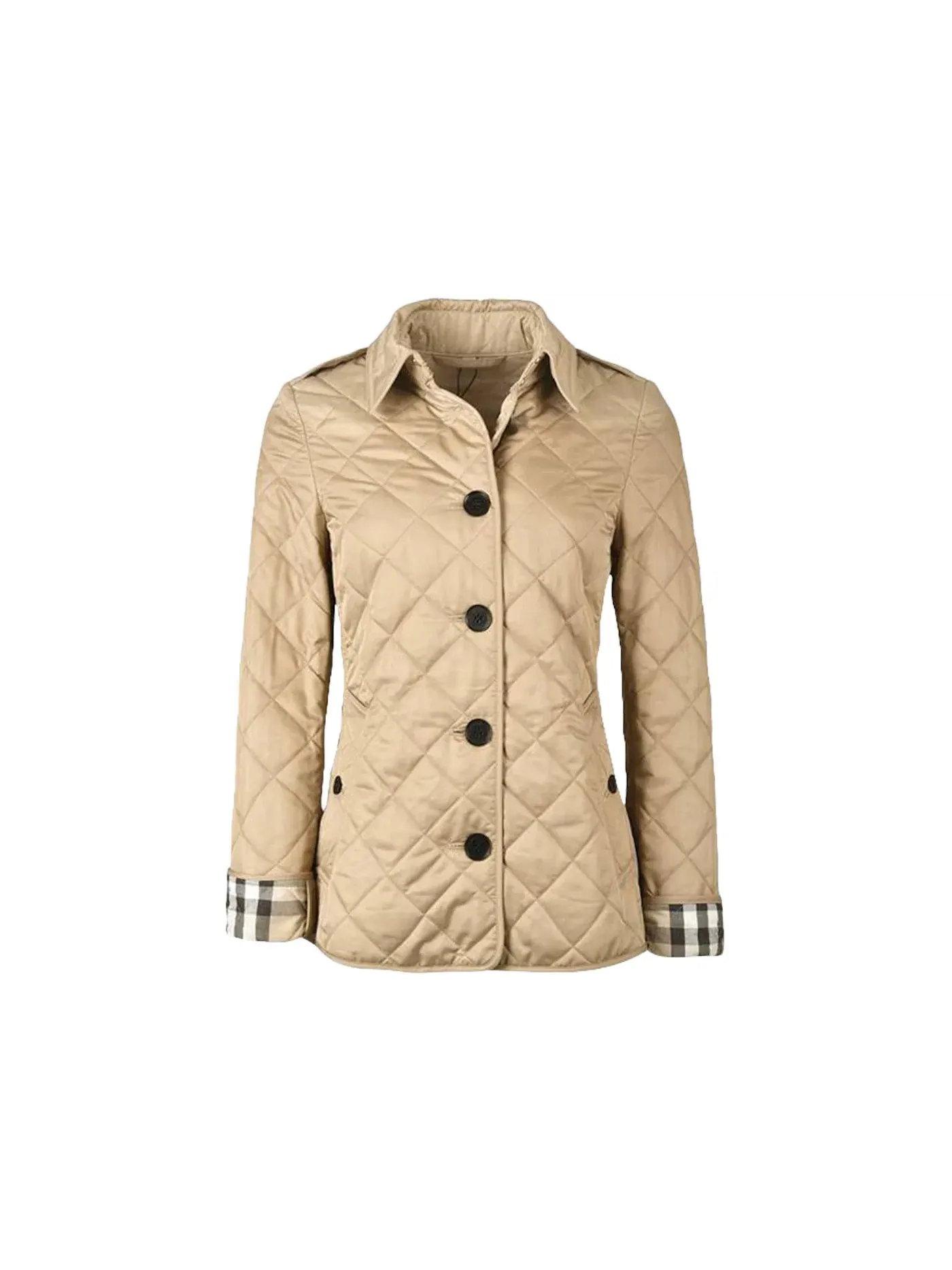 Женская куртка Diamond Quilted Jacket Burberry — изображение 1 из 1, бежевый
