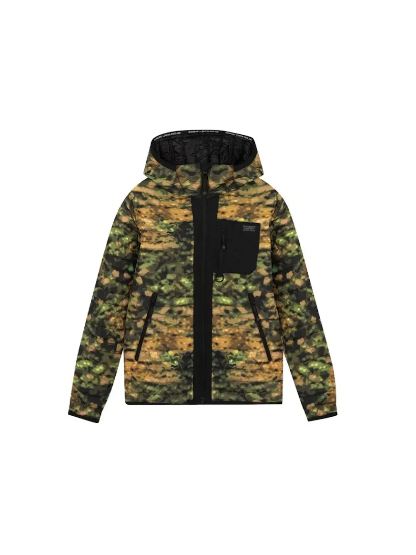 Мужская куртка с графическим принтом Down Graphic Printed Jacket Burberry — изображение 1 из 2, темный зеленый