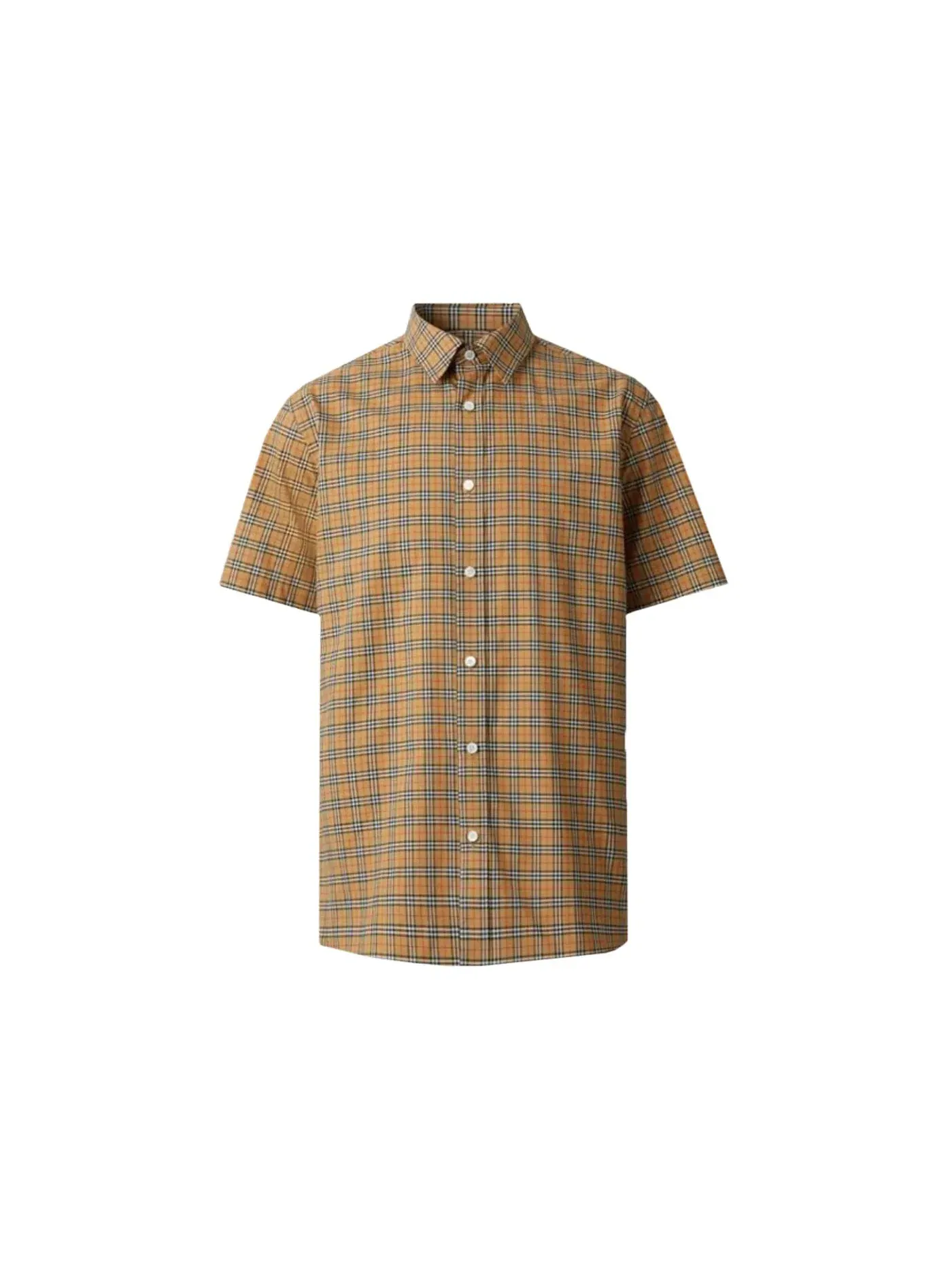 Мужская рубашка с коротким рукавом Shirt Burberry — изображение 1 из 1, бежевый