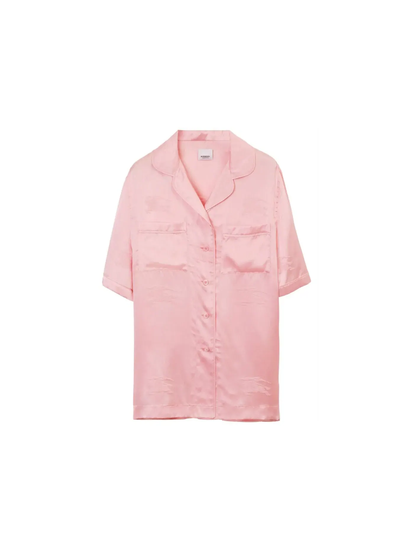 Женская рубашка из шелка с жаккардовым узором Burberry Shirt — изображение 1 из 1, розовый