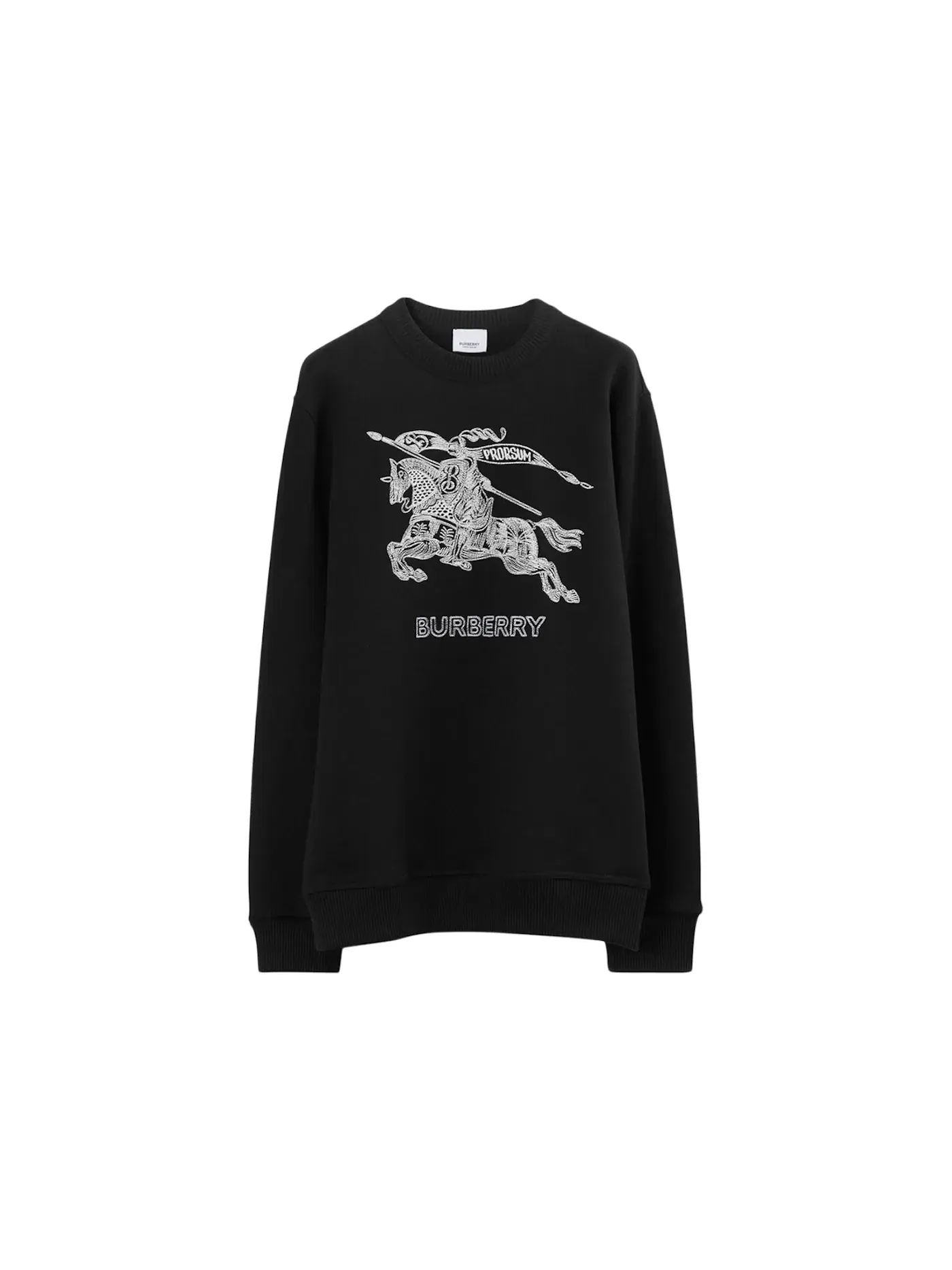 Мужской свитшот с вышивкой Burberry — изображение 1 из 1, черный