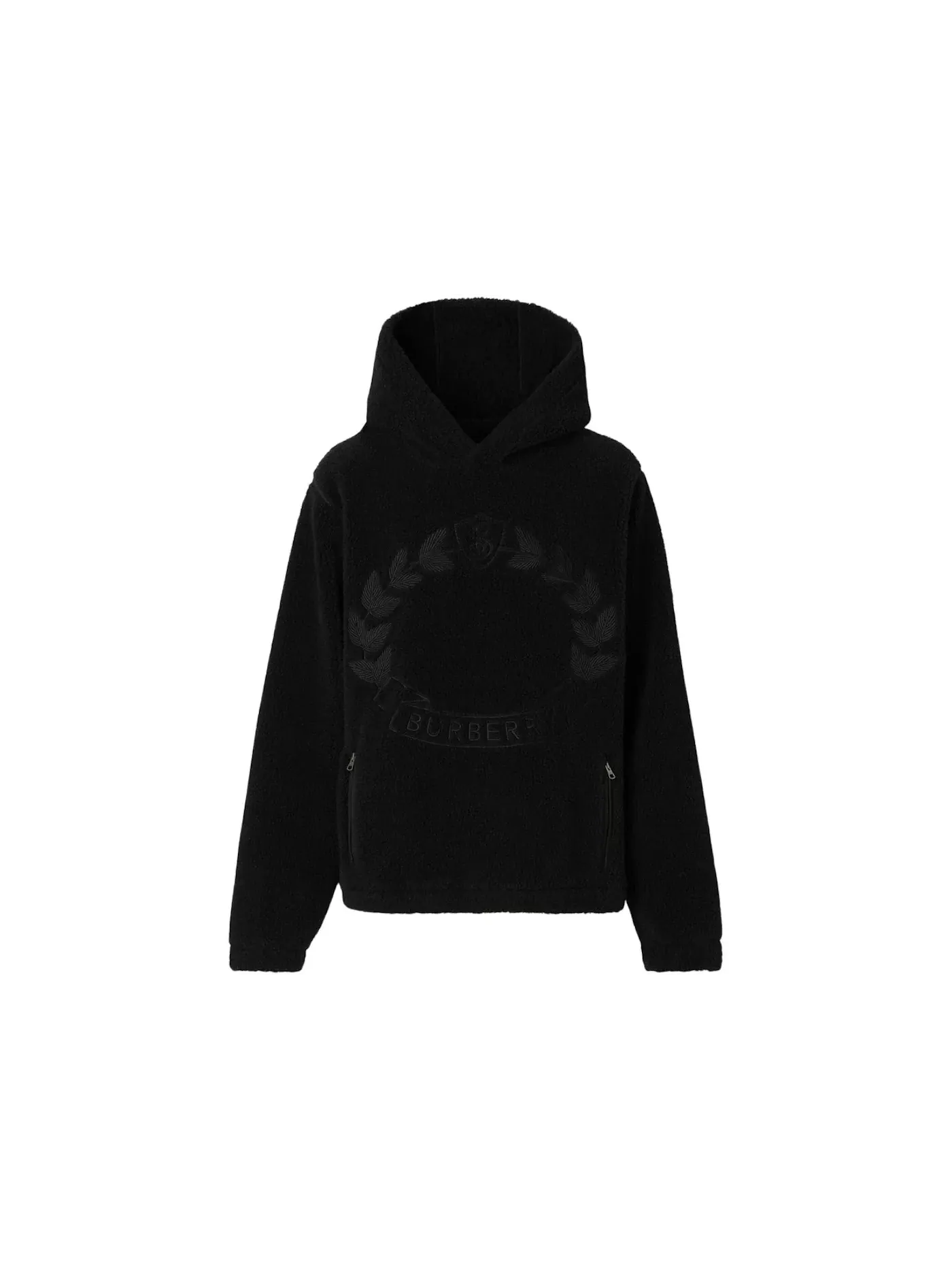 Мужская худи из флиса с вышивкой Embroidered Oak Leaf Crest Burberry — изображение 1 из 1, черный