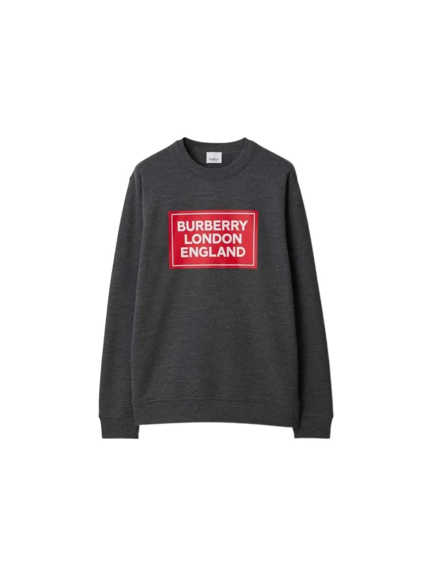 Мужской свитшот с принтом Burberry Fawson Logo Print Crew Sweater — изображение 1 из 1, серый