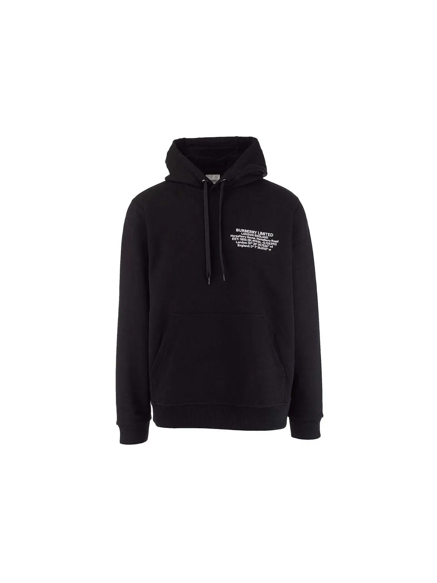 Мужской худи с принтом Burberry Geographic Coordinates Hoodie Burberry — изображение 1 из 1, черный