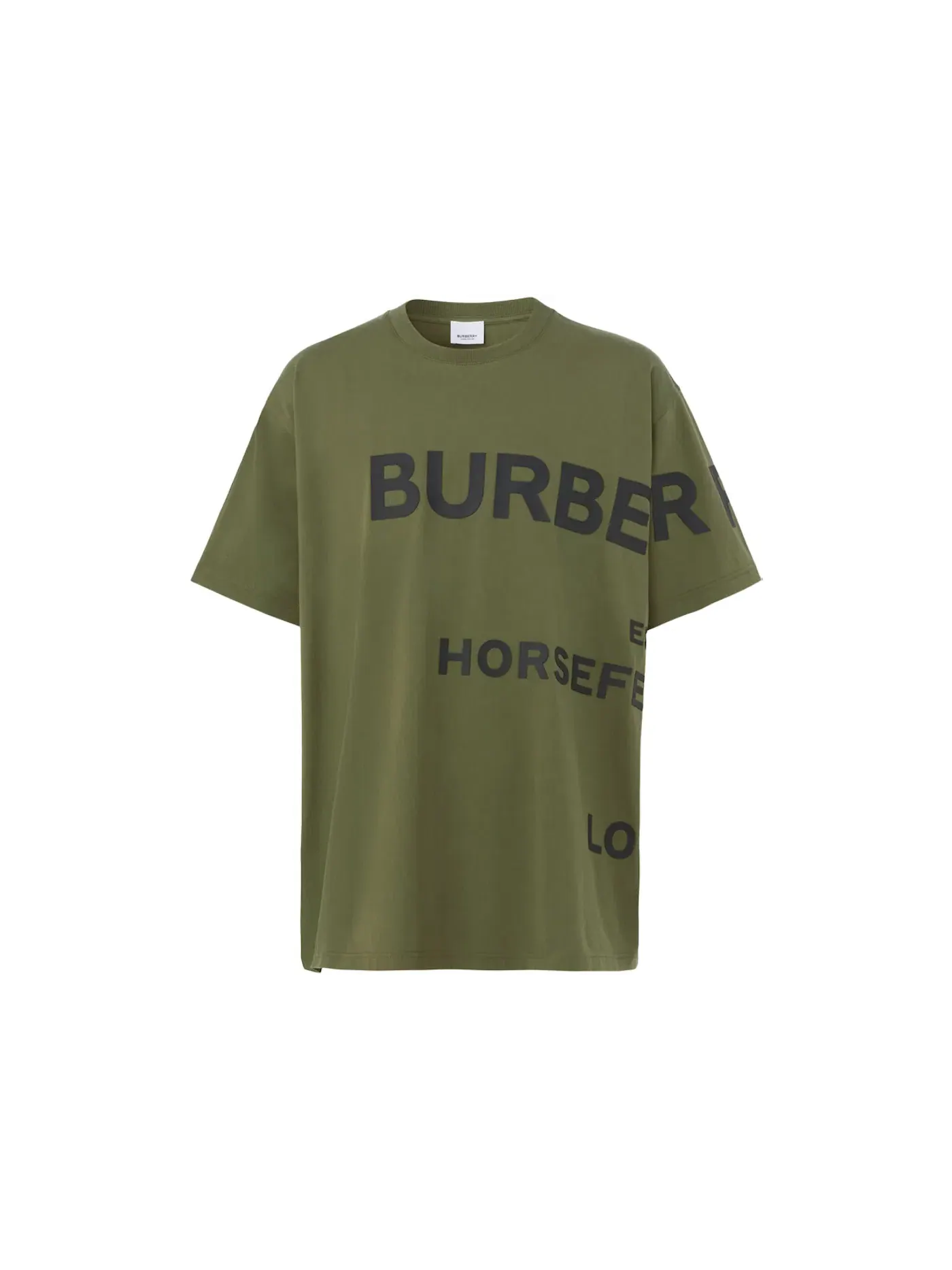 Мужская футболка свободного кроя с принтом Horseferry Burberry — изображение 1 из 1, оливковый черный
