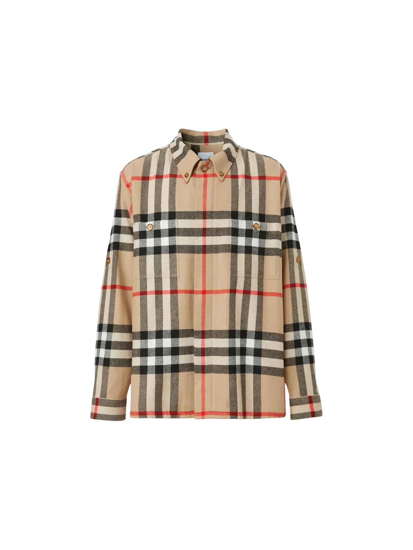 Мужская рубашка с принтом Burberry House Check Wool Cotton Shirt Burberry — изображение 1 из 1, бежевый