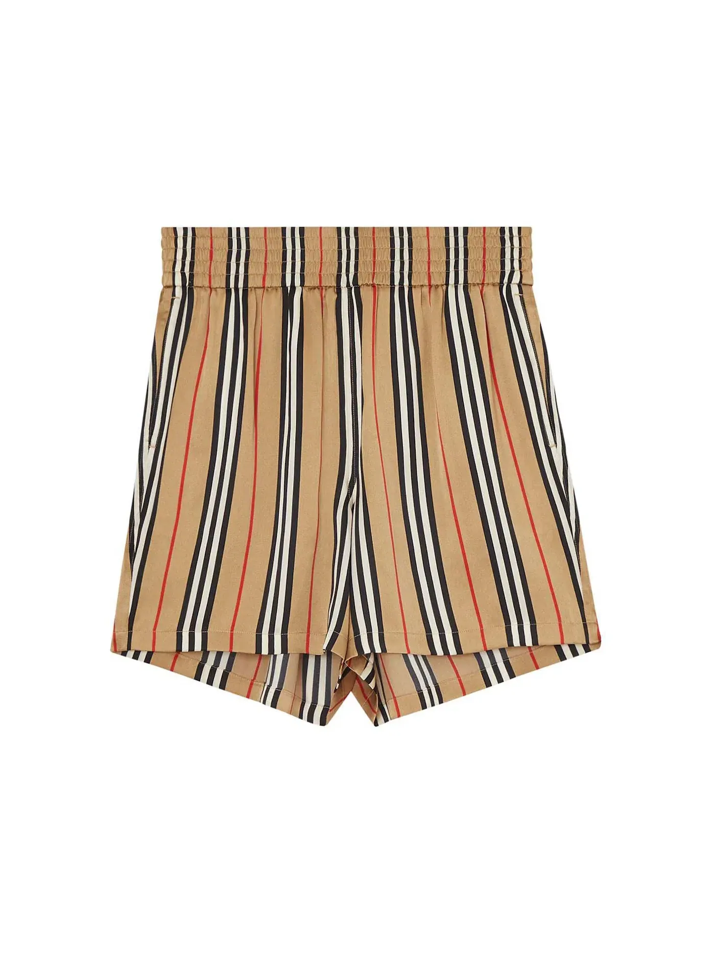 Женские шорты с полосками Burberry — изображение 1 из 2, бежевый