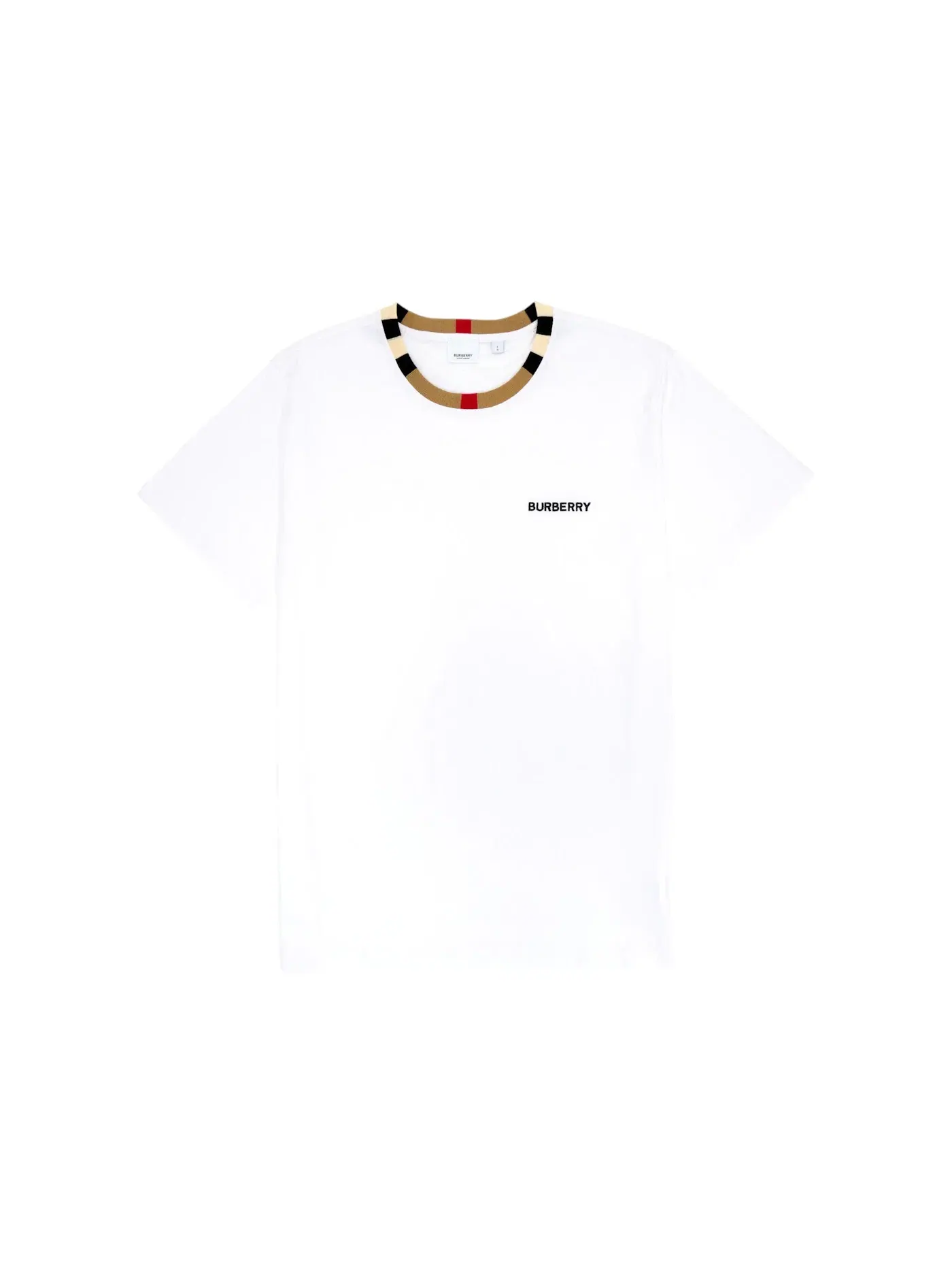 Мужская футболка с принтом Icon Stripe Trim Burberry — изображение 1 из 1, белый