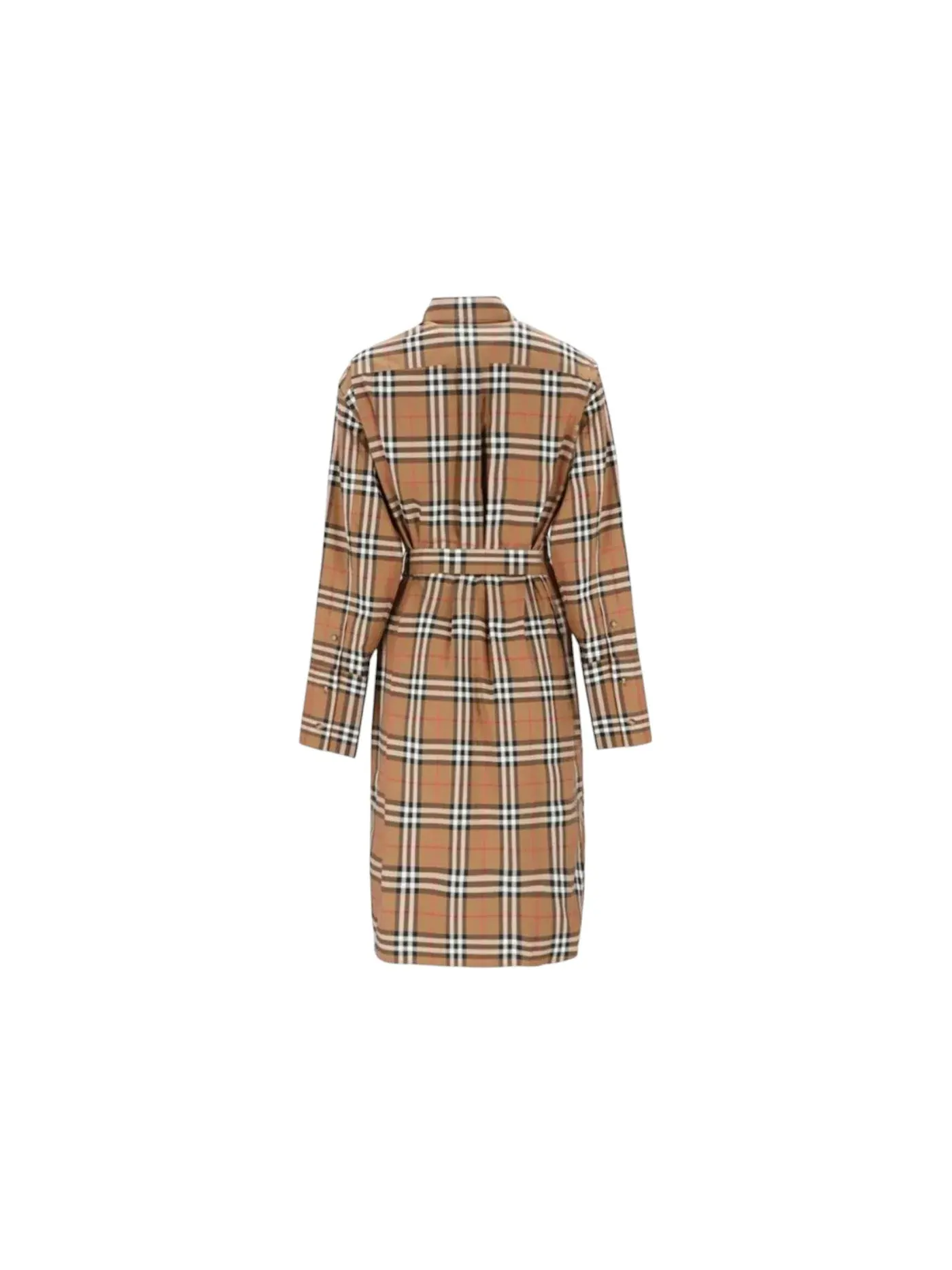 Женское платье с клетчатым принтом Dress Burberry — изображение 2 из 2, коричневый