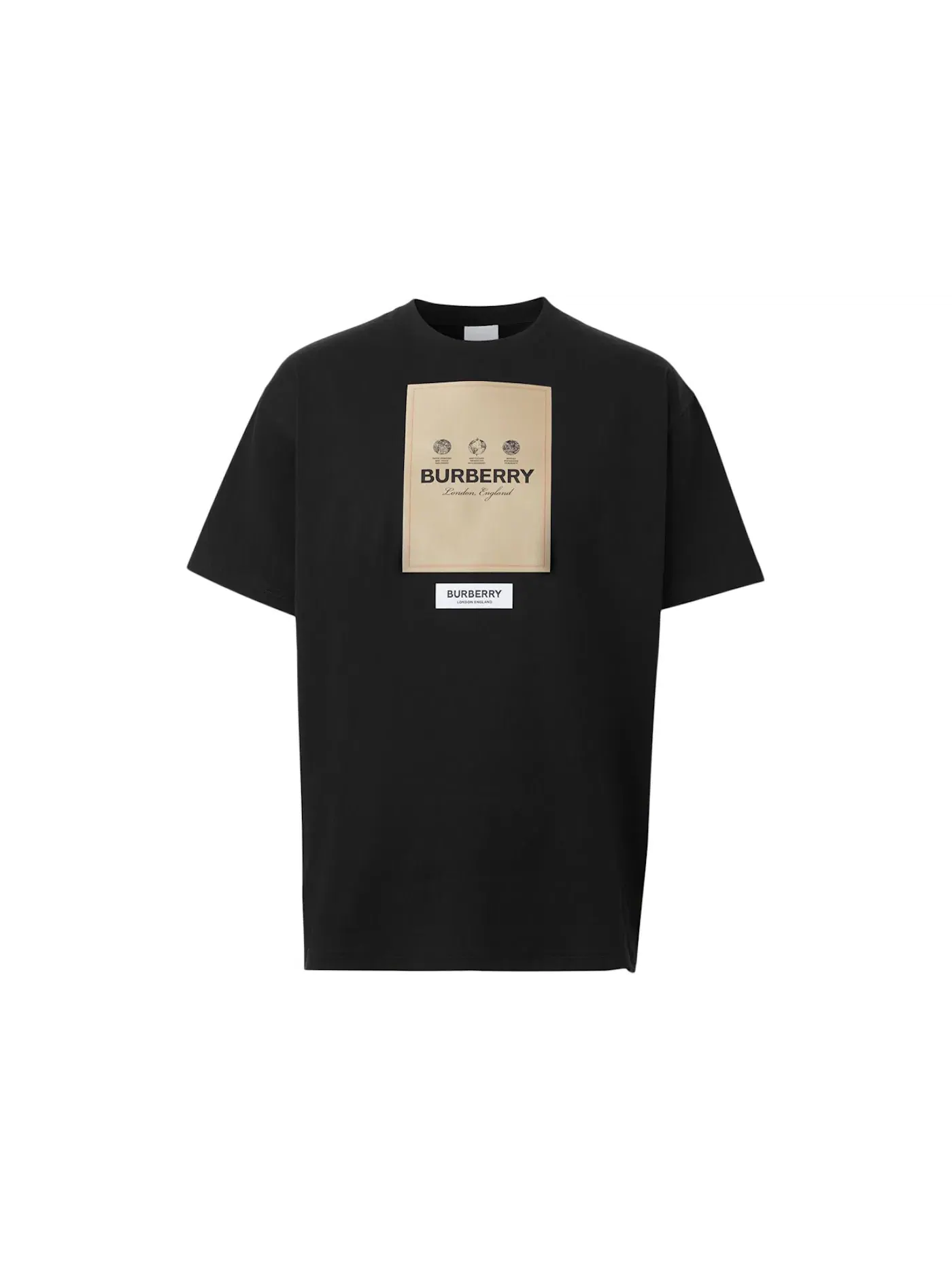 Мужская футболка с аппликацией Burberry T-Shirt — изображение 1 из 1, черный