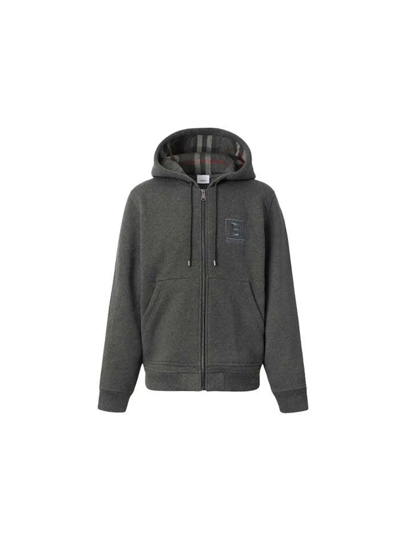 Мужская худи на молнии с принтом Burberry Hoodie Burberry — изображение 1 из 1, темно-серый серый