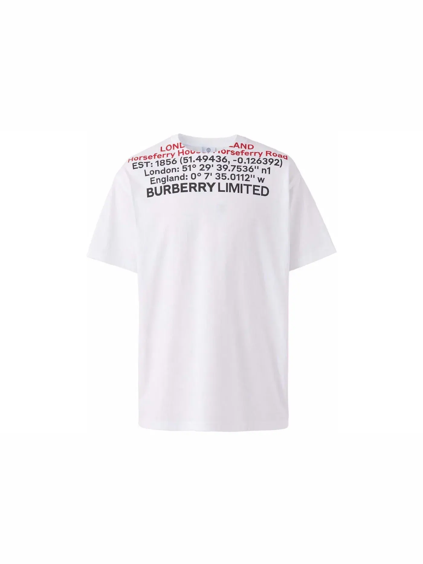 Мужская футболка с принтом Burberry T-Shirt — изображение 1 из 1, белый/черный/красный