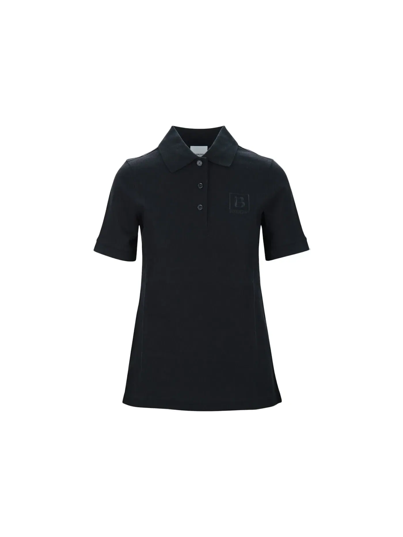 Женское поло Burberry Logo B Polo Shirt — изображение 1 из 1, черный