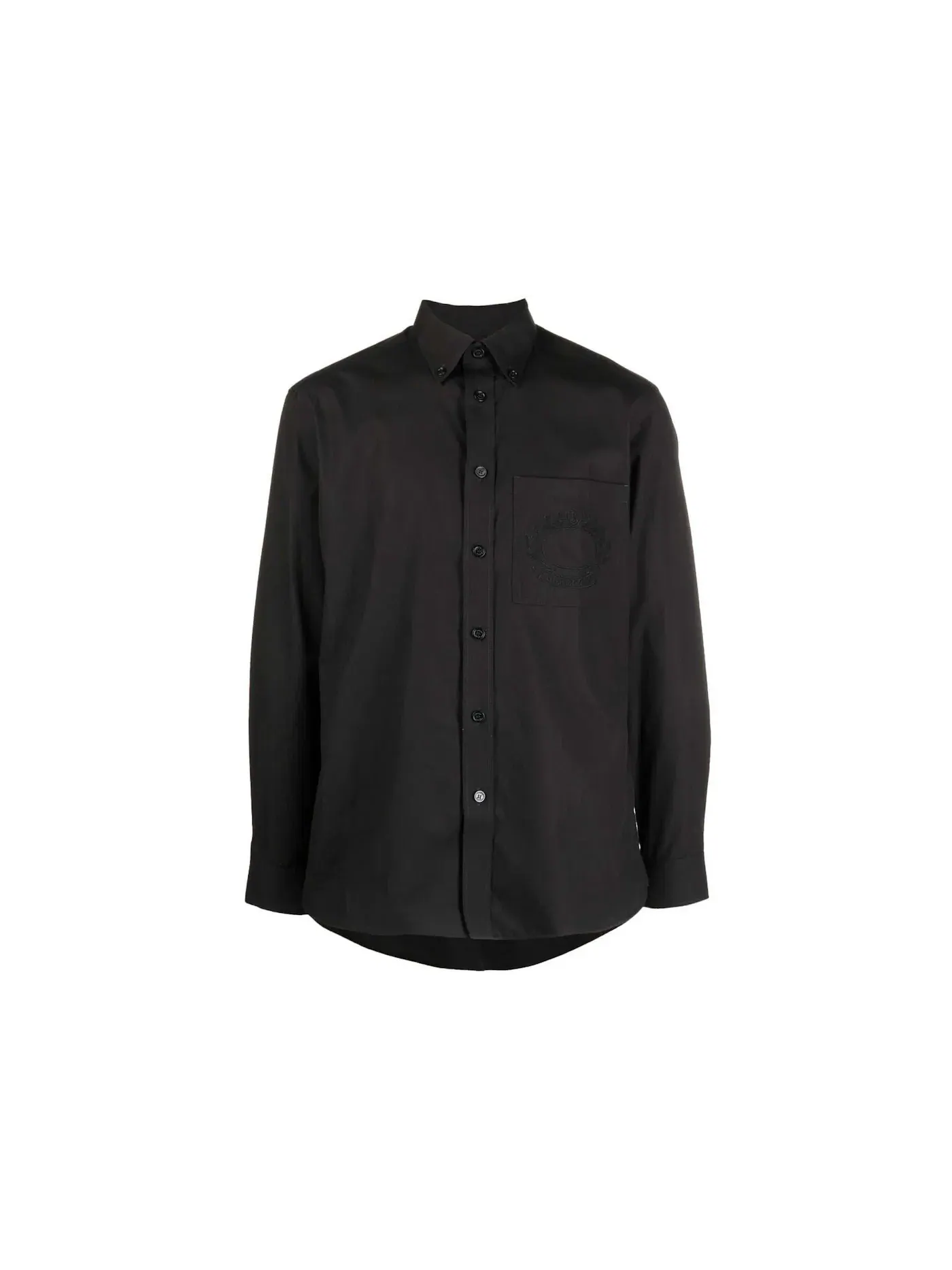 Мужская рубашка с длинным рукавом Logo-Embroidered Long-Sleeved Shirt Burberry — изображение 1 из 1, черный