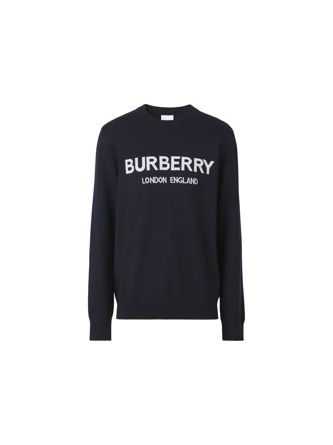 Мужской свитер с интарсией Logo Burberry — изображение 1 из 1, синий/белый