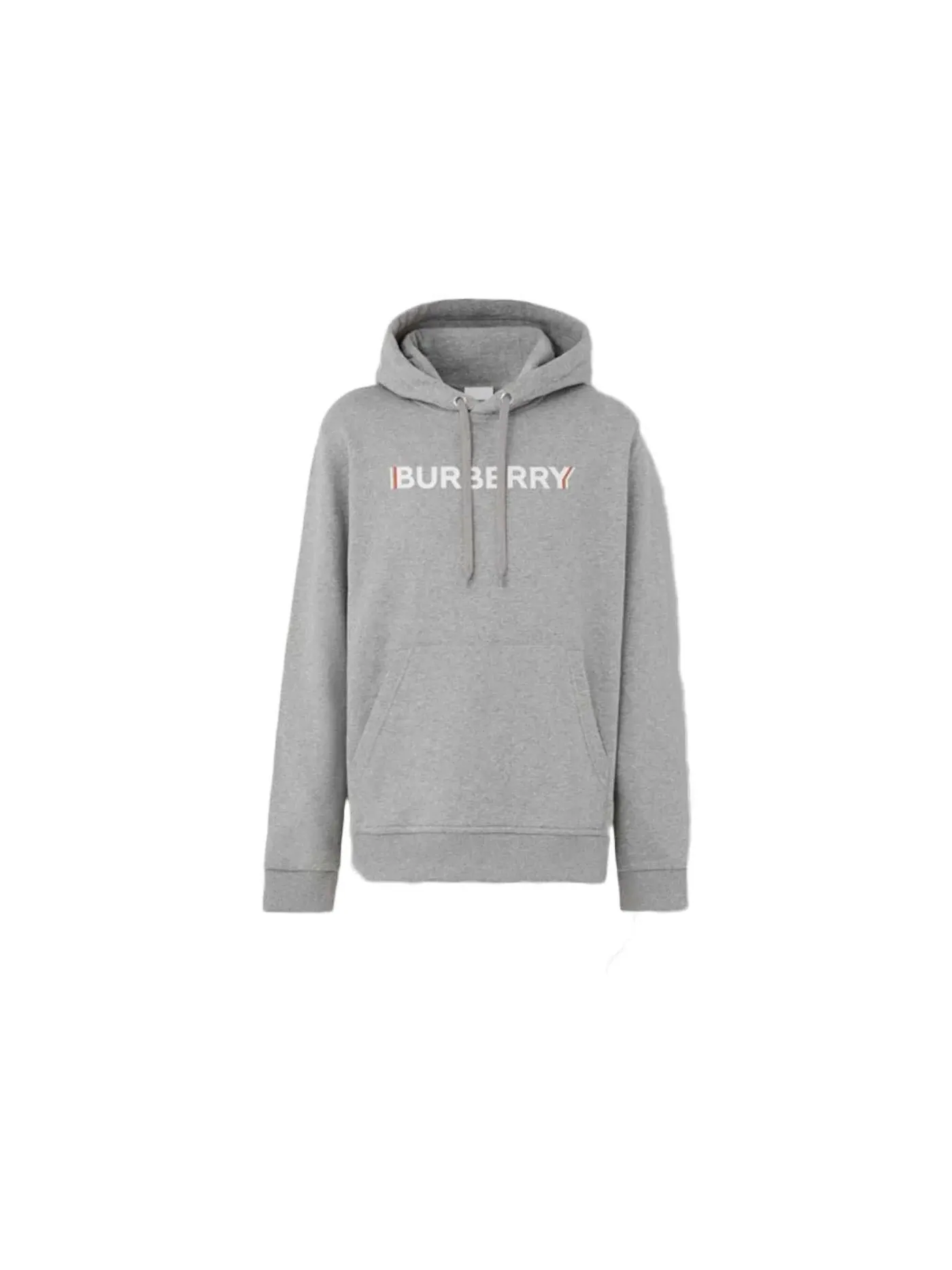Мужской пуловер с капюшоном с принтом Burberry Hoodie — изображение 1 из 1, бледный серый