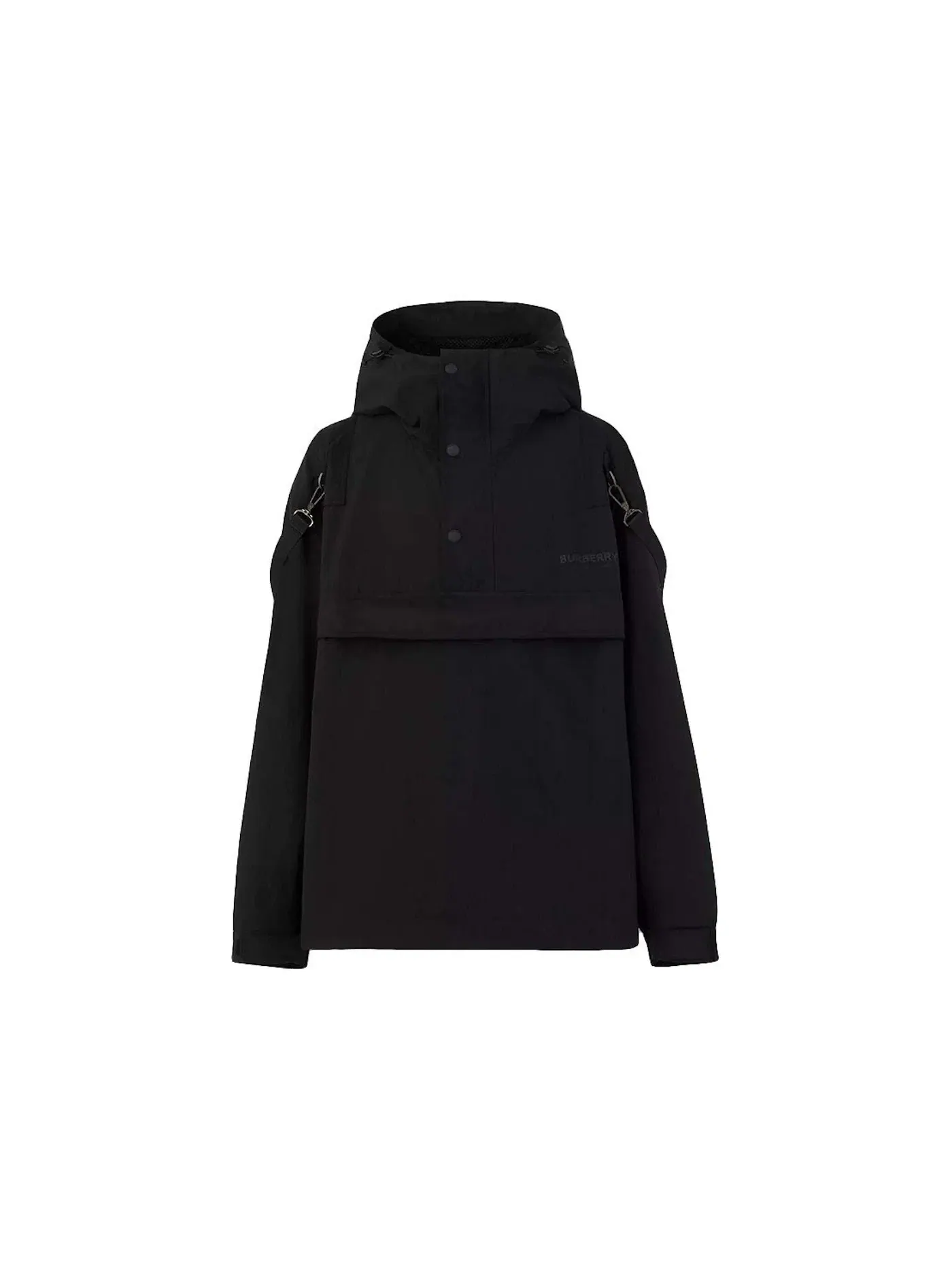 Мужская ветровка с принтом Burberry Logo Print Oversized Windbreaker Jacket — изображение 1 из 1, черный
