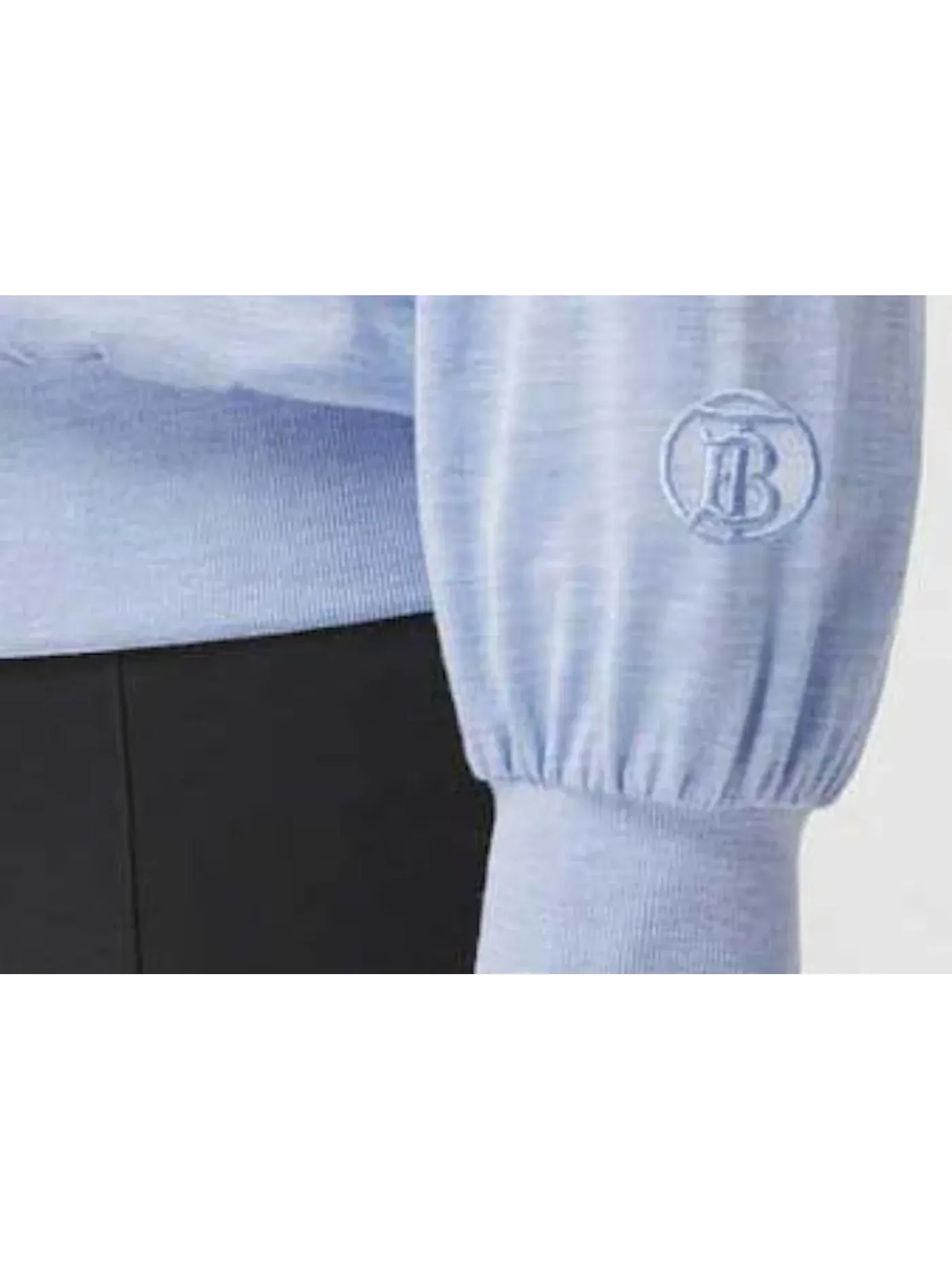 Женская рубашка с длинным рукавом с монограммой Burberry — изображение 2 из 2, светлый синий