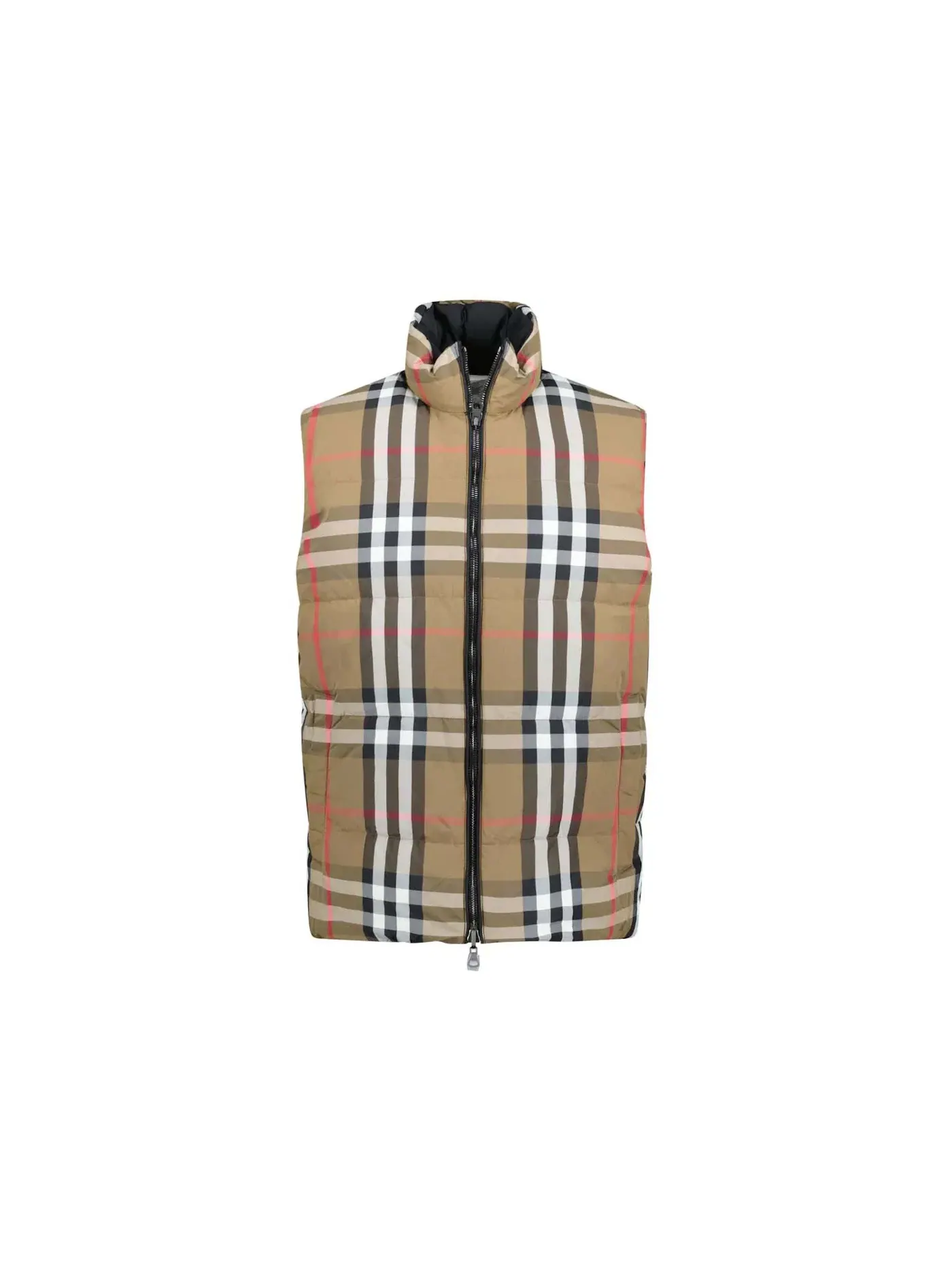 Мужской жилет утепленный реверсивный с принтом Lowick Burberry — изображение 1 из 2, черный бежевый