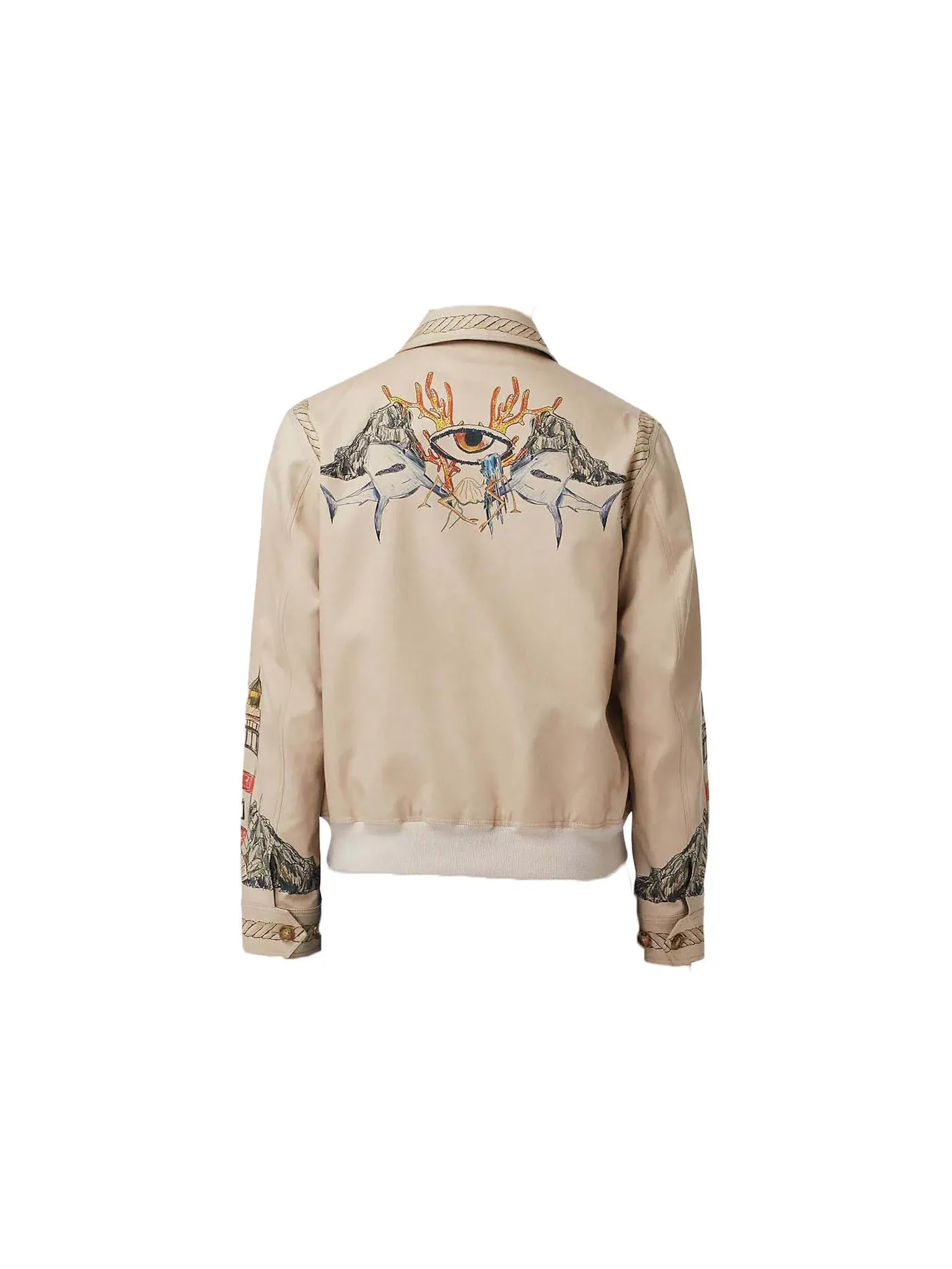Мужская куртка-парка с принтом Marine Sketch-Print Burberry — изображение 2 из 2, бежевый мульти