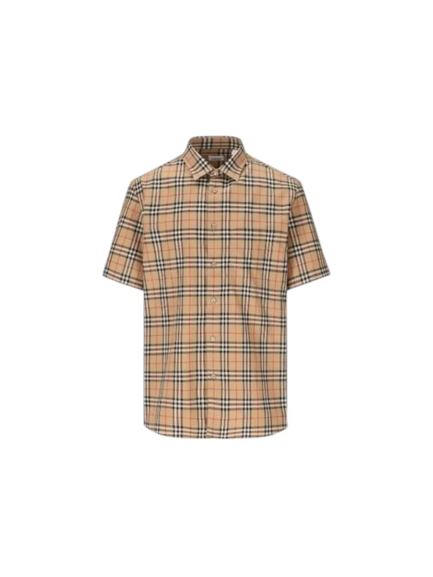 Мужская рубашка с клетчатым принтом Shirt Burberry — изображение 1 из 3, бежевый