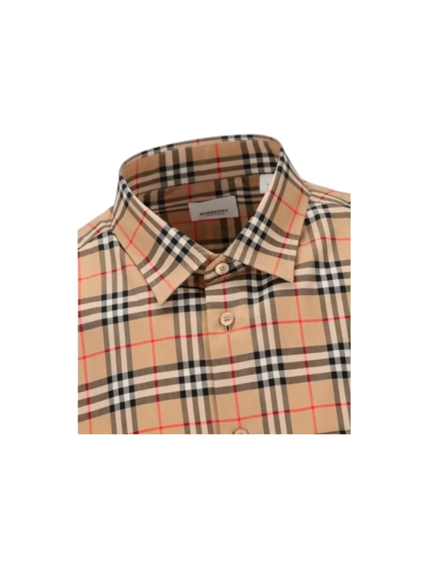 Мужская рубашка с клетчатым принтом Shirt Burberry — изображение 3 из 3, бежевый