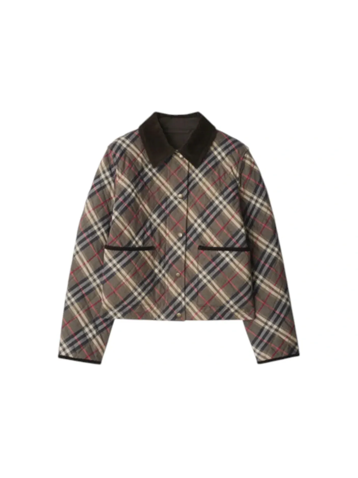 Женская куртка с клетчатым принтом Burberry — изображение 1 из 1, коричневый/серый