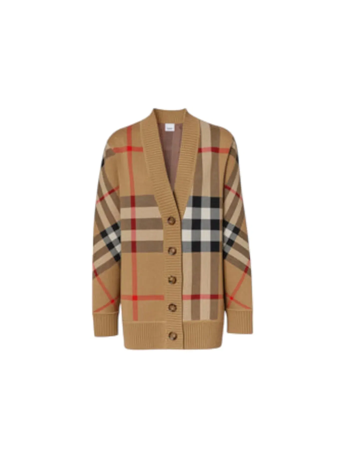 Женский кардиган оверсайз с принтом Cardigan Burberry — изображение 1 из 1, кремовый
