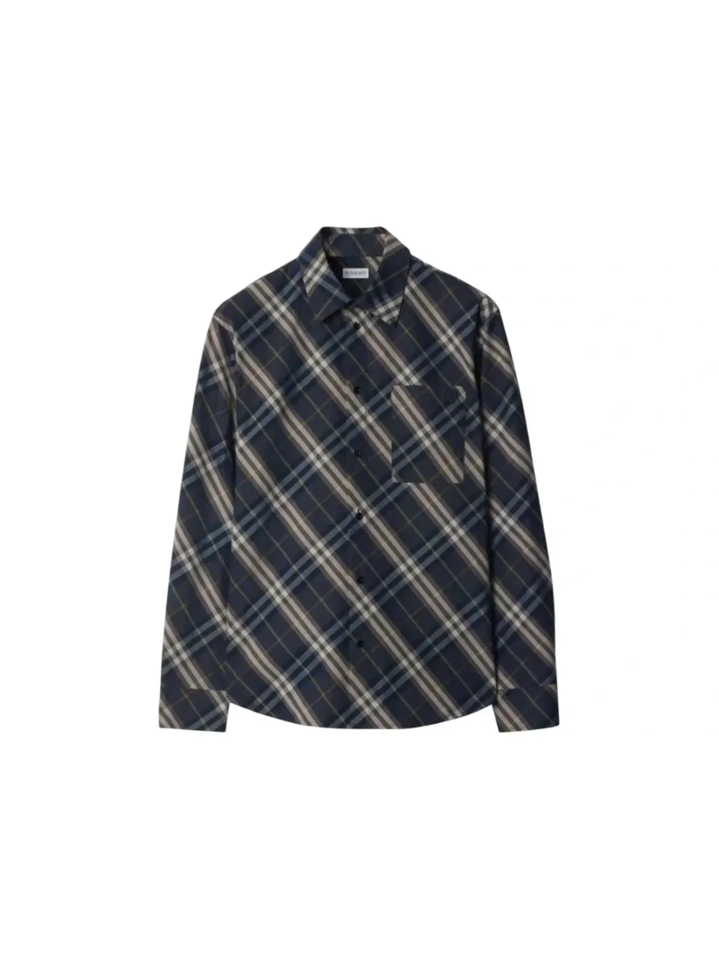 Мужская рубашка свободного кроя с принтом Shirt Burberry — изображение 1 из 1, синий