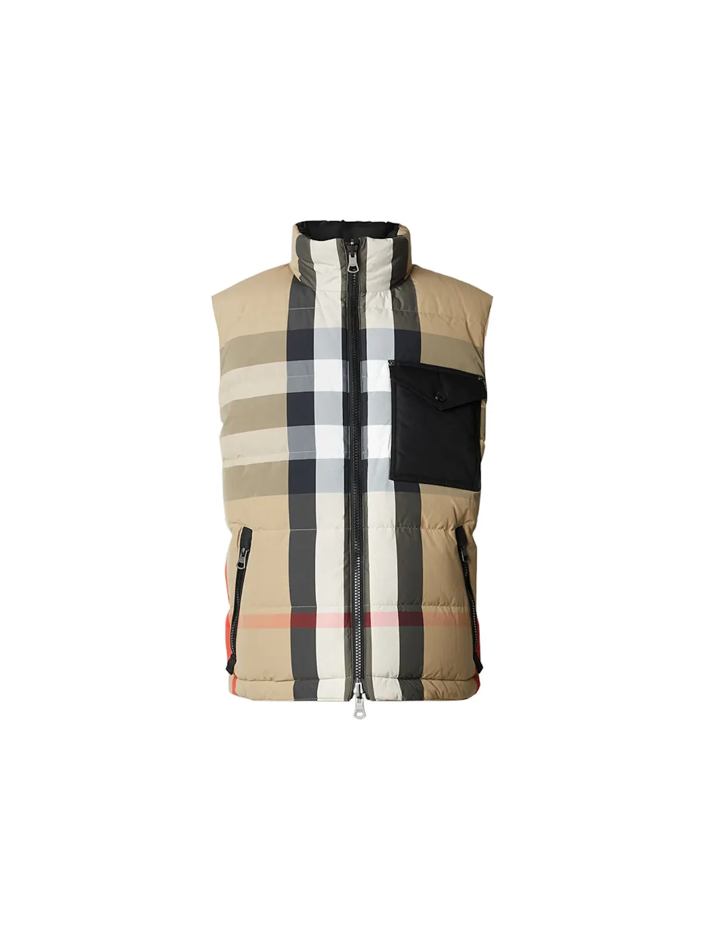 Мужской жилет с принтом Burberry Gilet — изображение 1 из 2, бежевый/черный