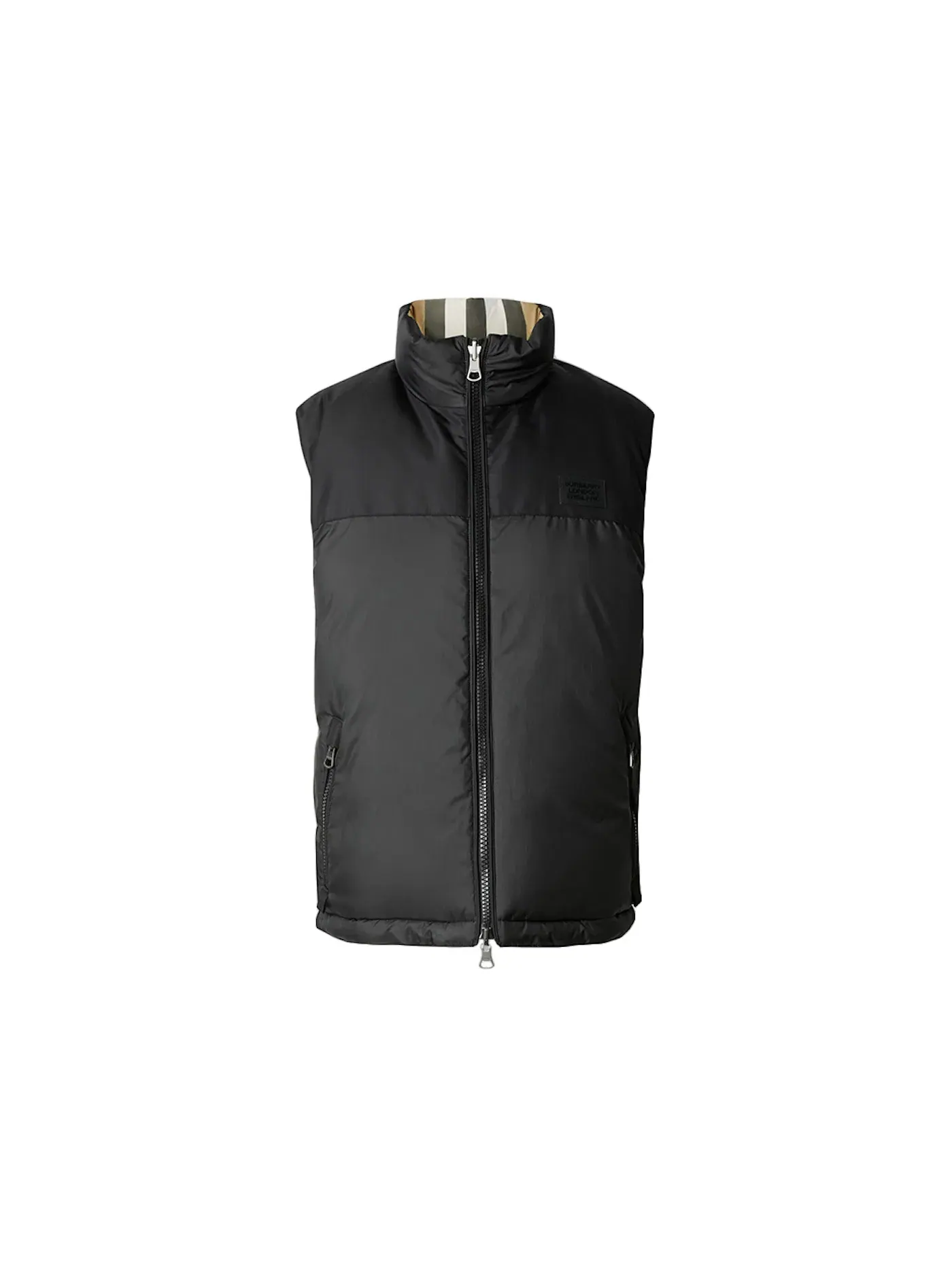 Мужской жилет с принтом Burberry Gilet — изображение 2 из 2, бежевый/черный