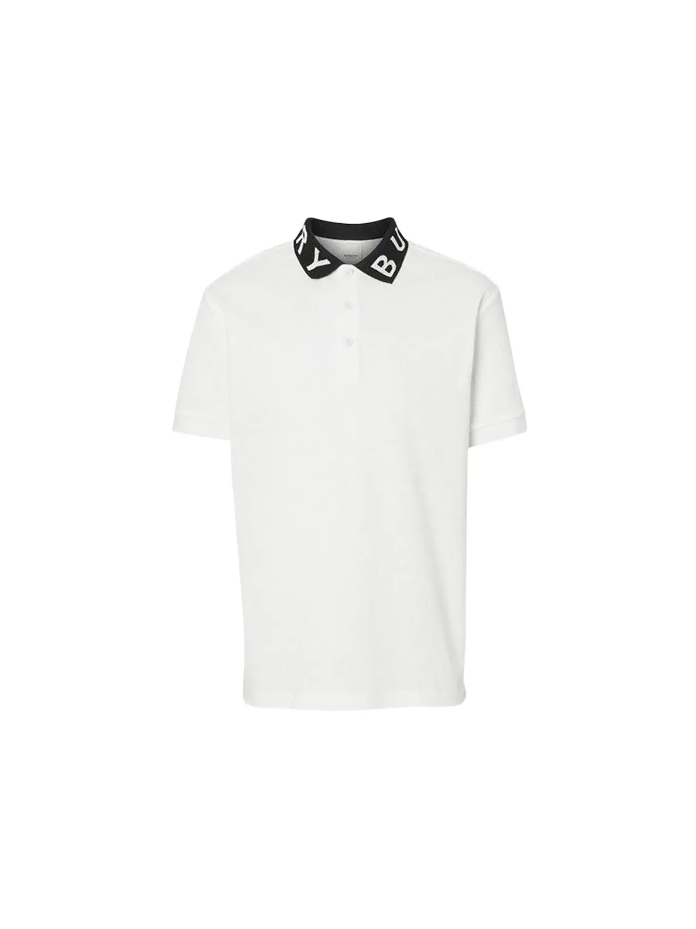 Мужское поло с длинным рукавом Ryland Collar Logo Burberry — изображение 1 из 1, белый/черный