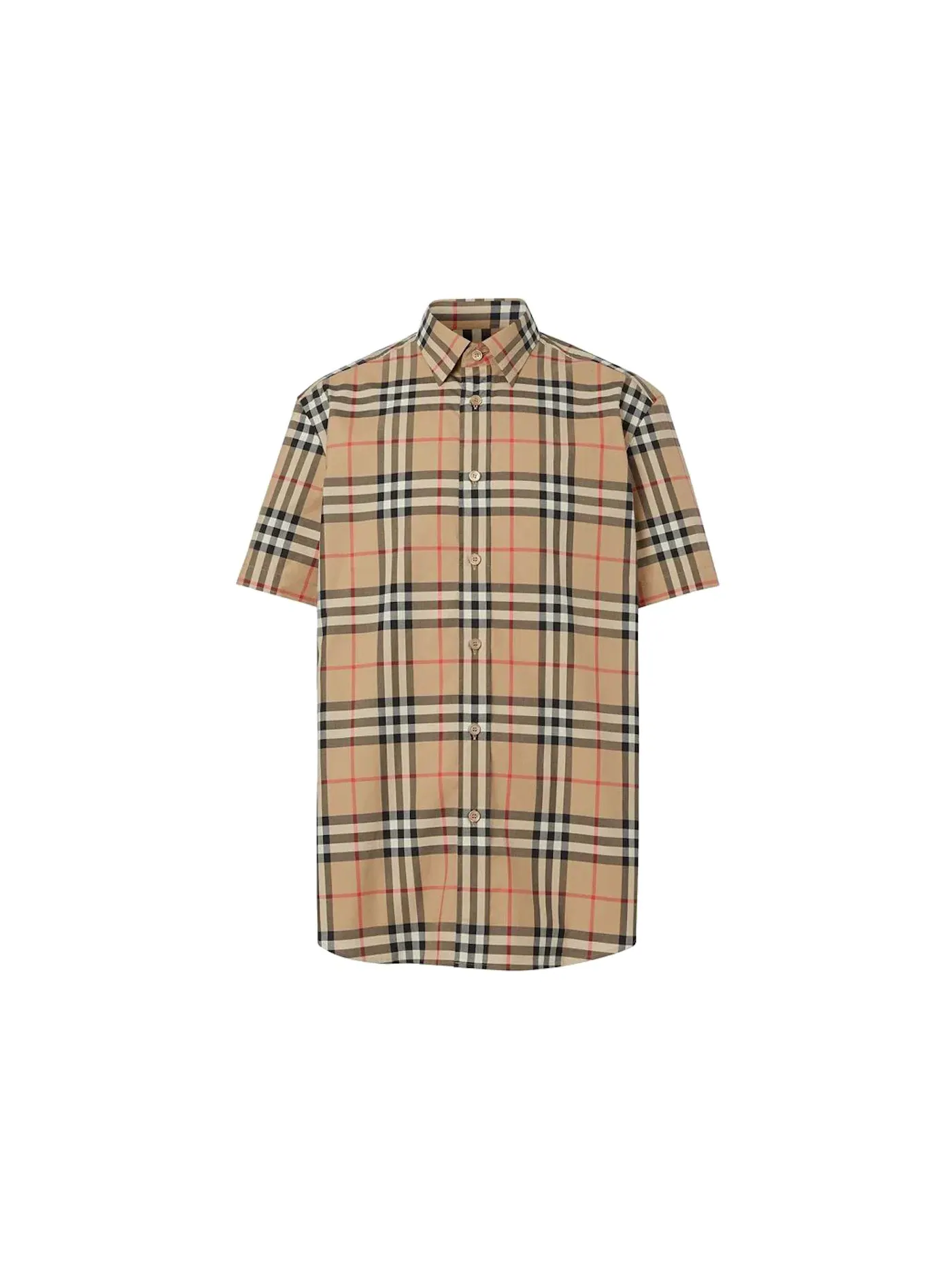 Мужская рубашка с принтом Shirt Burberry — изображение 1 из 1, бежевый