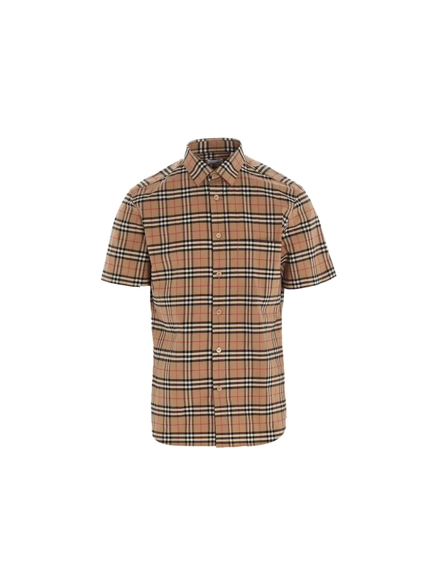 Мужская рубашка из хлопка с принтом Shirt Burberry — изображение 1 из 2, бежевый