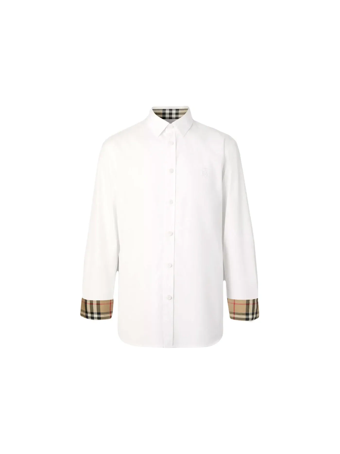 Мужская рубашка с монограммой Slim Fit Burberry — изображение 1 из 2, белый
