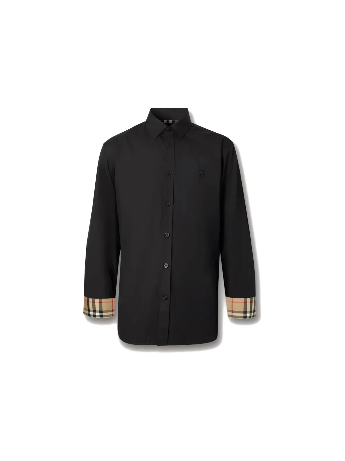 Мужская рубашка с монограммой Slim Fit Burberry — изображение 1 из 2, черный