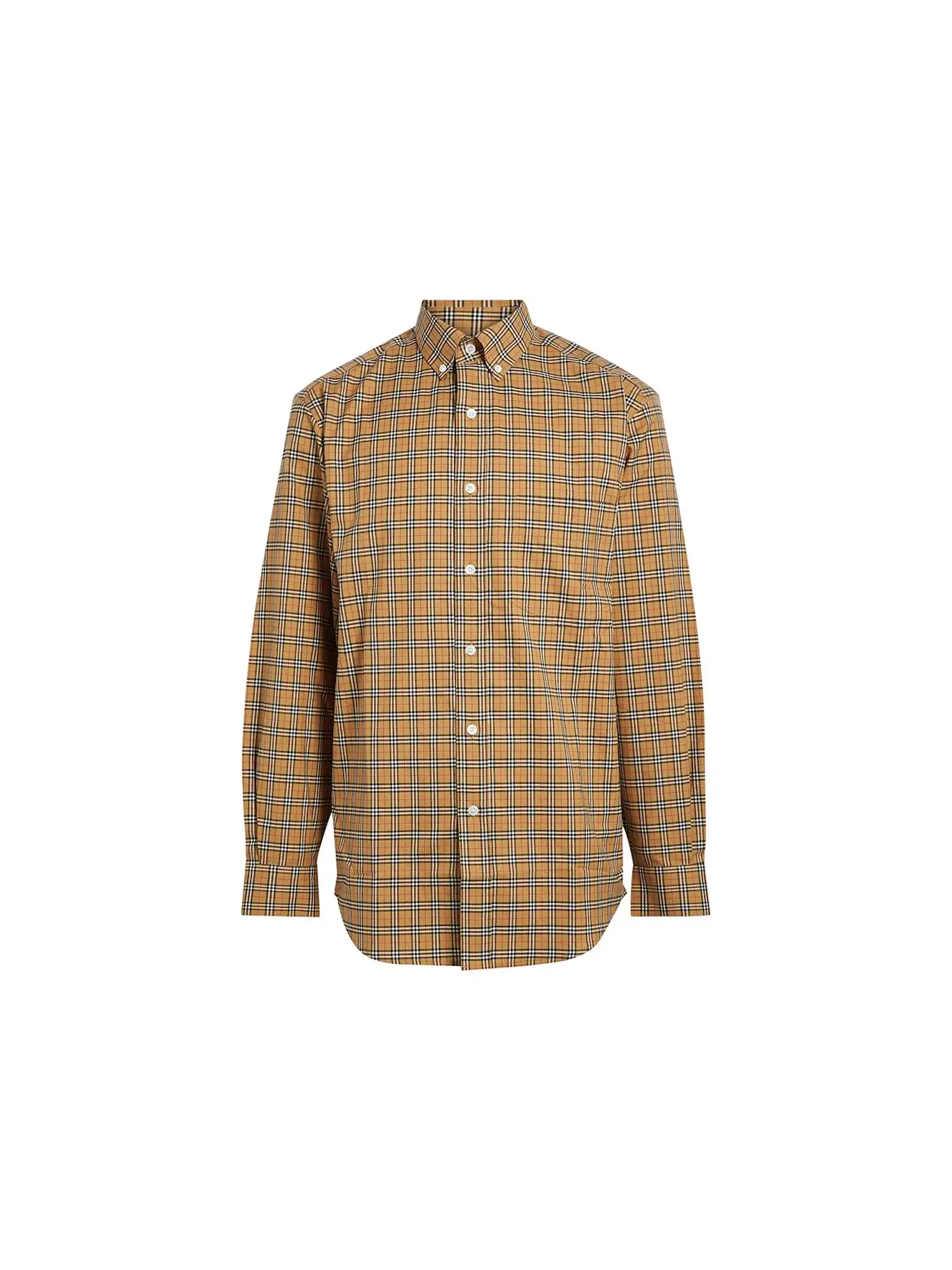 Мужская рубашка в клетку Burberry Shirt — изображение 1 из 1, бежевый