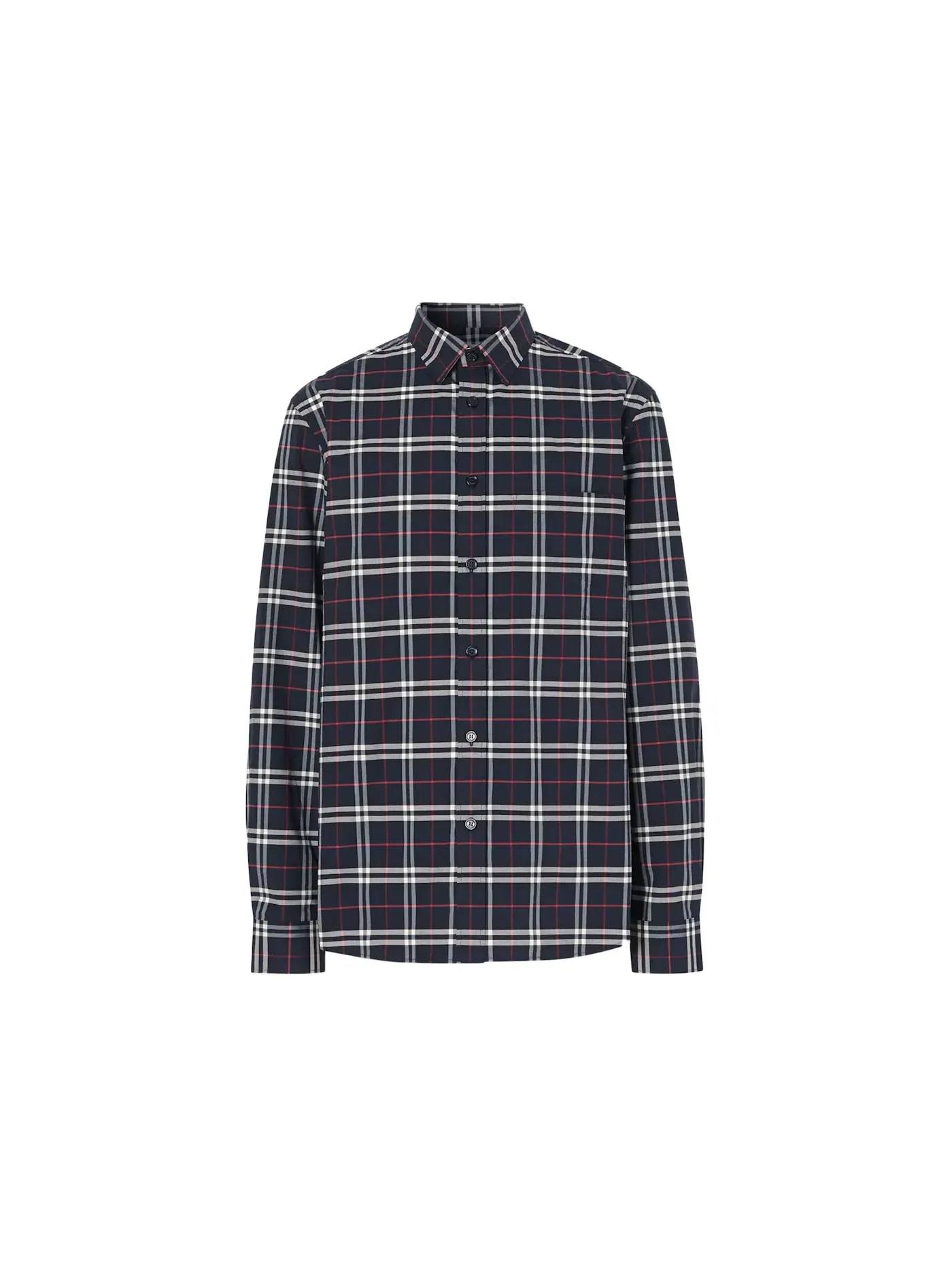Мужская рубашка из хлопка с принтом Small Scale Check Burberry — изображение 1 из 1, темно-синий