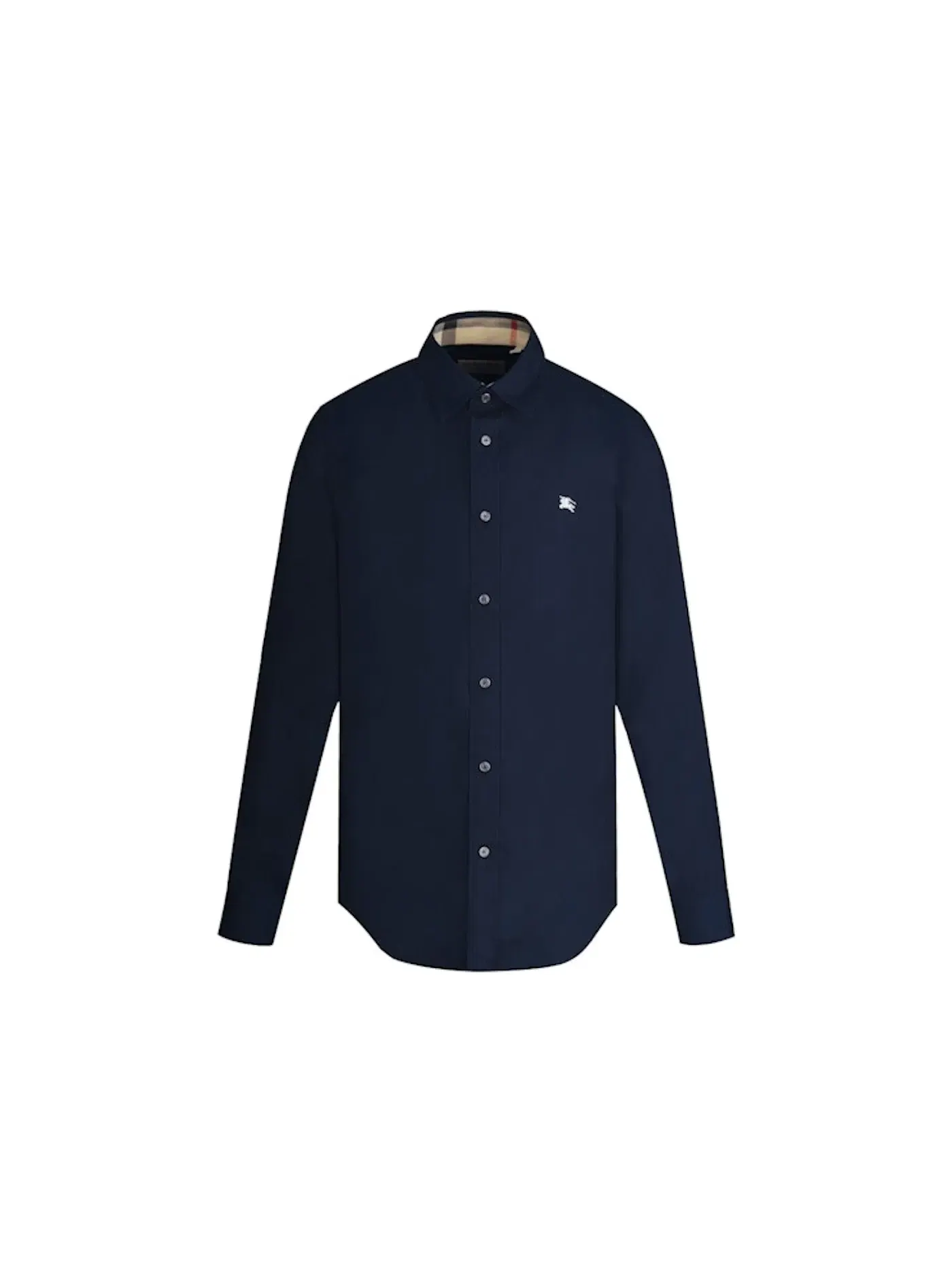 Мужская рубашка из хлопка стретч поплин Shirt Burberry — изображение 1 из 1, темно-синий